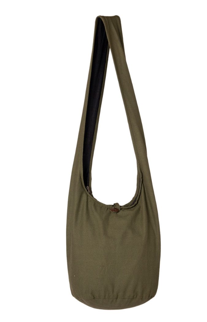 PANASIAM Freizeittasche Schulterbeutel einfarbig Schultertasche aus 100% Baumwolle in 2 Größen, Umhängetasche auch als Wickeltasche Handtasche oder Strandtasche