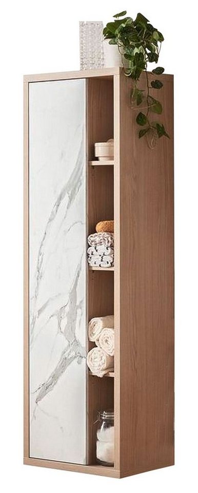 Composad Hochschrank LADAMA, B 52 x H 160 cm, Eiche Elegancia Dekor, mit 1  Tür und 4 Ablageflächen