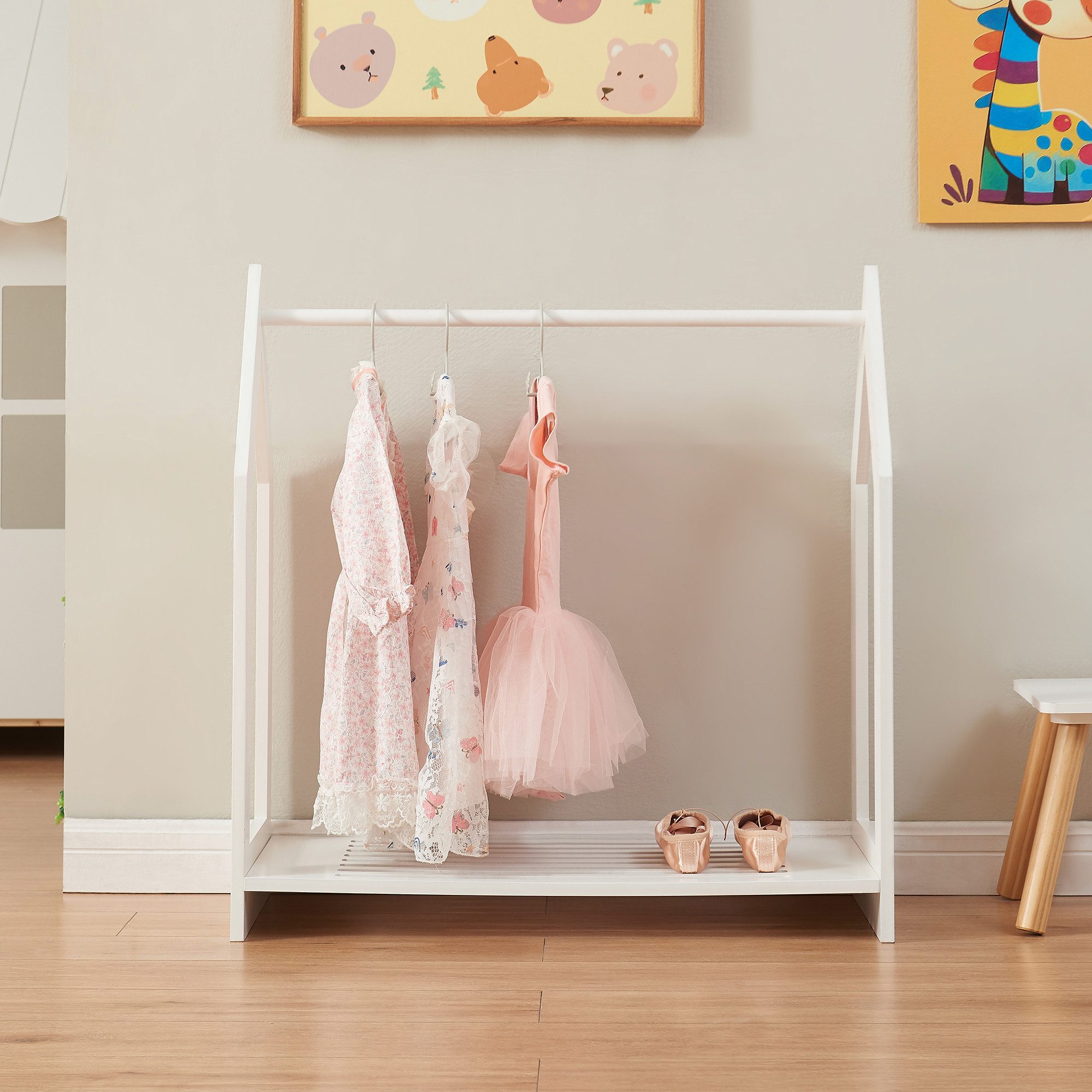 en.casa Garderobenständer, »Langeskov« Kinder-Kleiderständer 78x75x35cm Sch günstig online kaufen