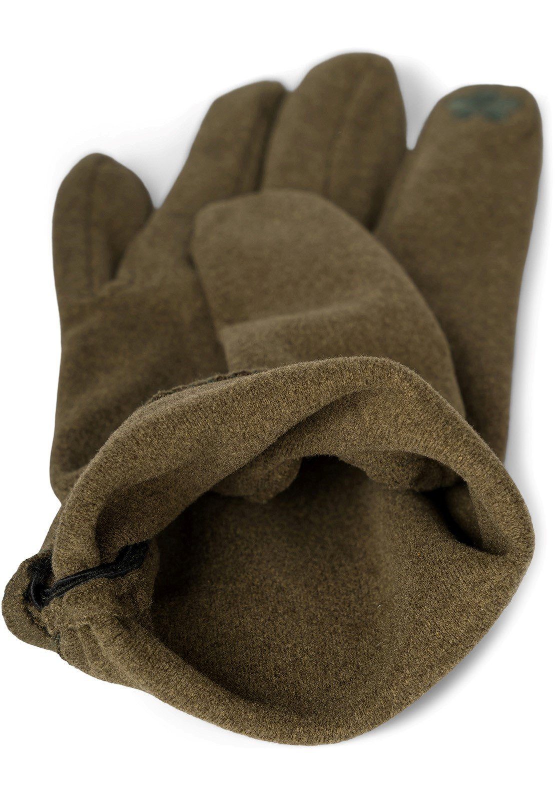 styleBREAKER Oliv Touchscreen Fleecehandschuhe Handschuhe gerafft seitlich