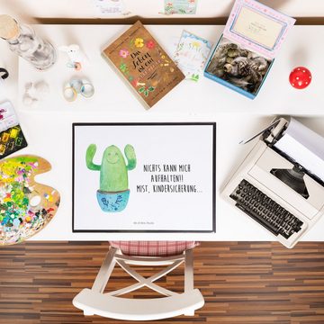 Mr. & Mrs. Panda Schreibtischunterlage Kaktus Happy - Weiß - Geschenk, Schreibtischunterlage Groß, Mutter, S, (1 tlg)