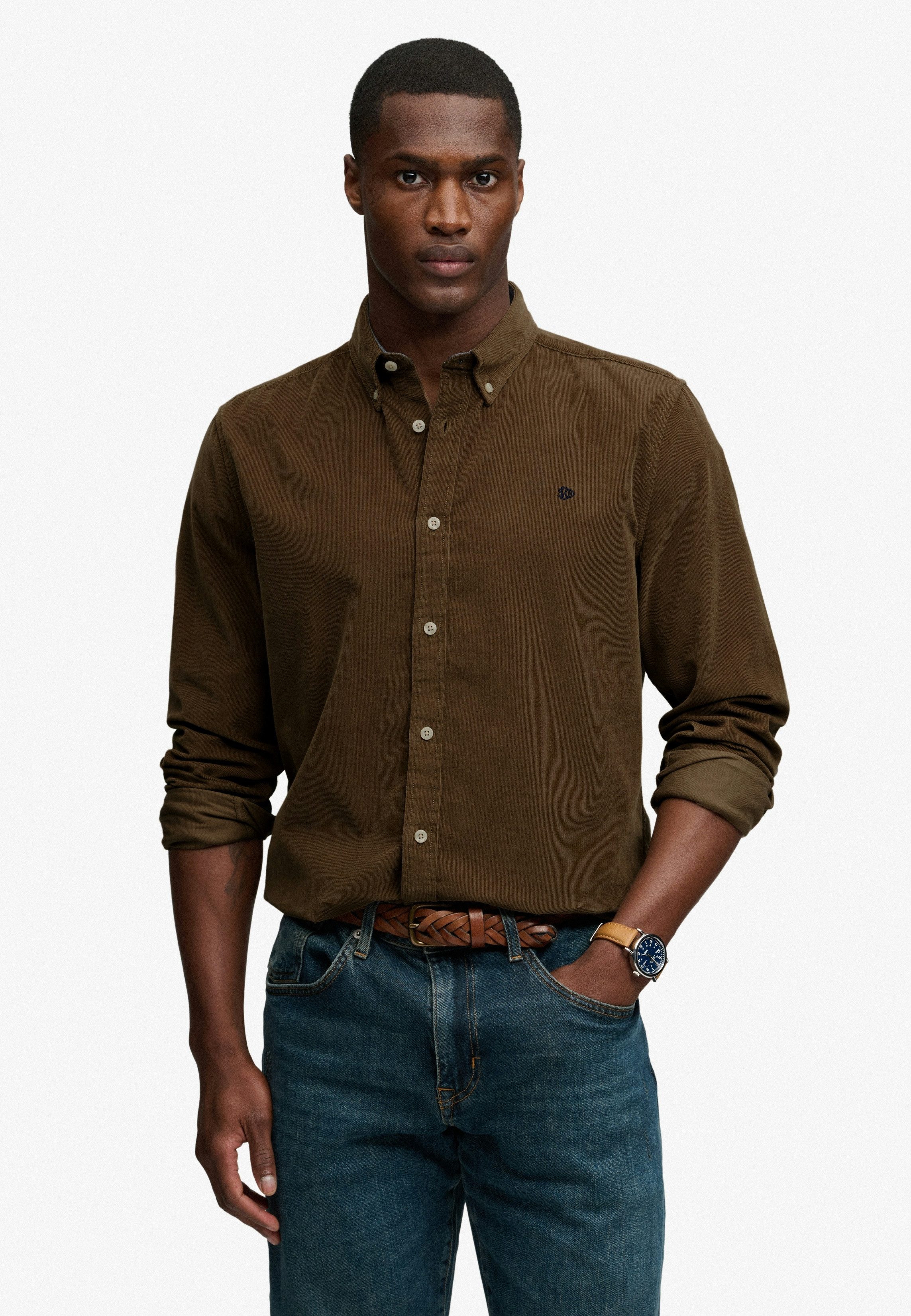 Superdry Langarmhemd CLASSIC NEEDLE CORD SHIRT Baumwolle, regular fit