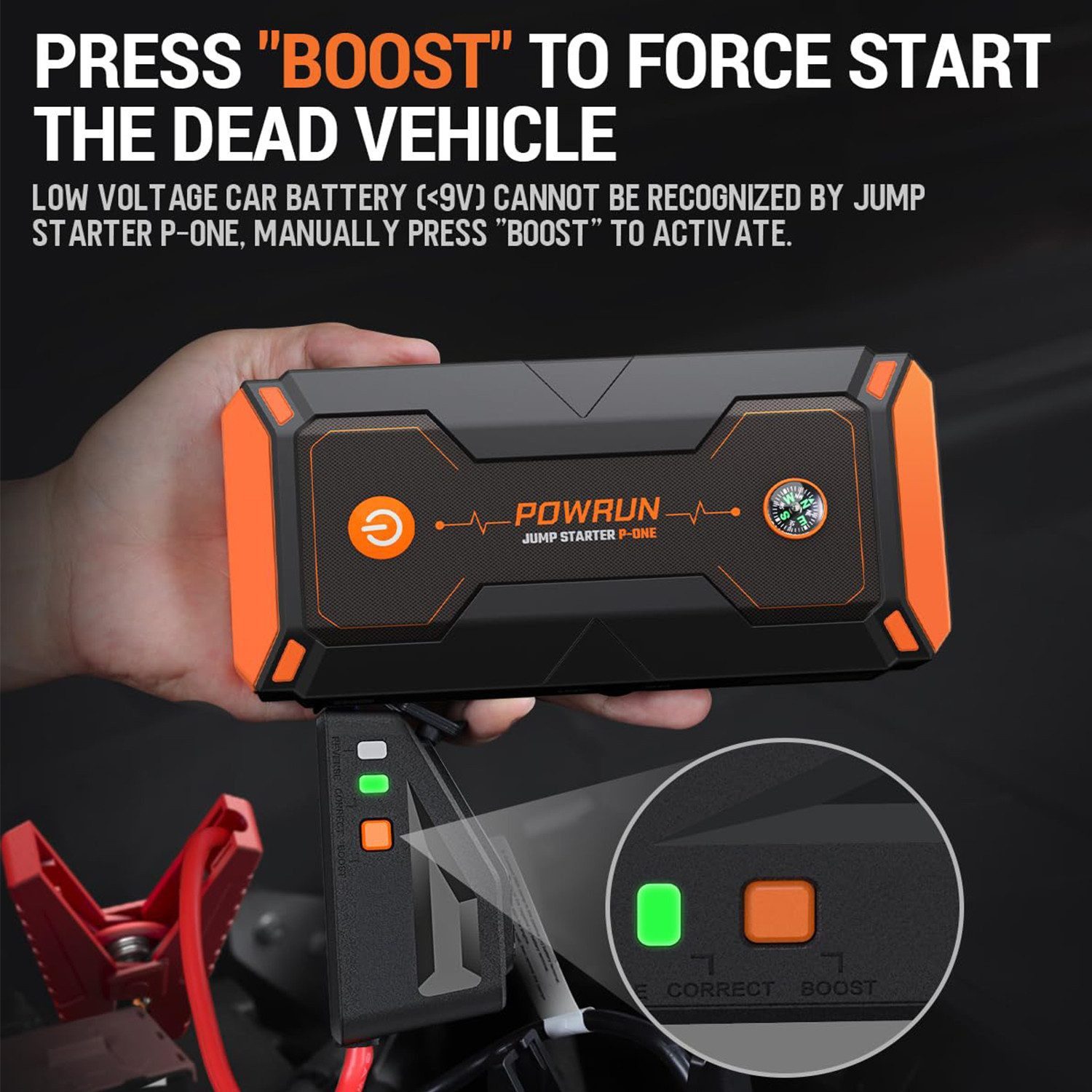 MOPUEA Car Jump Starter Power Bank 2000A 18000mAh Portable with LCD Car Battery Charger (18000 mA, Single Set, Jump Starter with Cable, USB-C, EVA Case, Manual, LCD Display, Power Bank, LED Lamp, IP65 Waterproof)