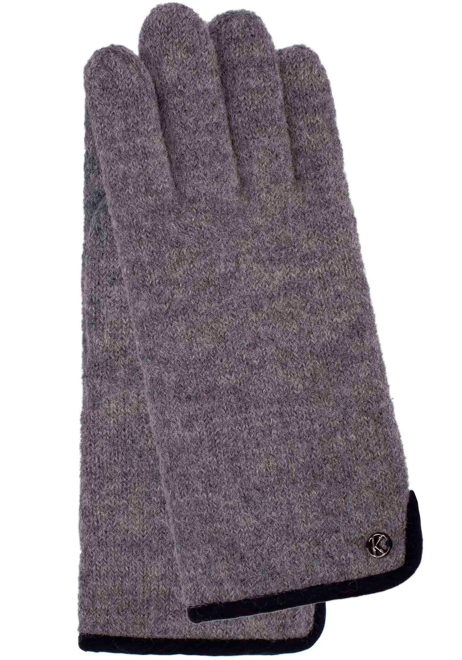 KESSLER Strickhandschuhe Sasha aus gewalkter Schurwolle, Wind- und Wasserabweised light grey melange