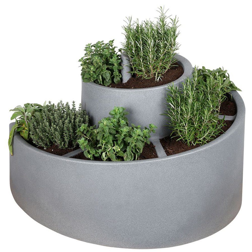 dynamic24 Pflanzentreppe, XL Pflanzkübel, Kräuter Schnecke, Blumentopf