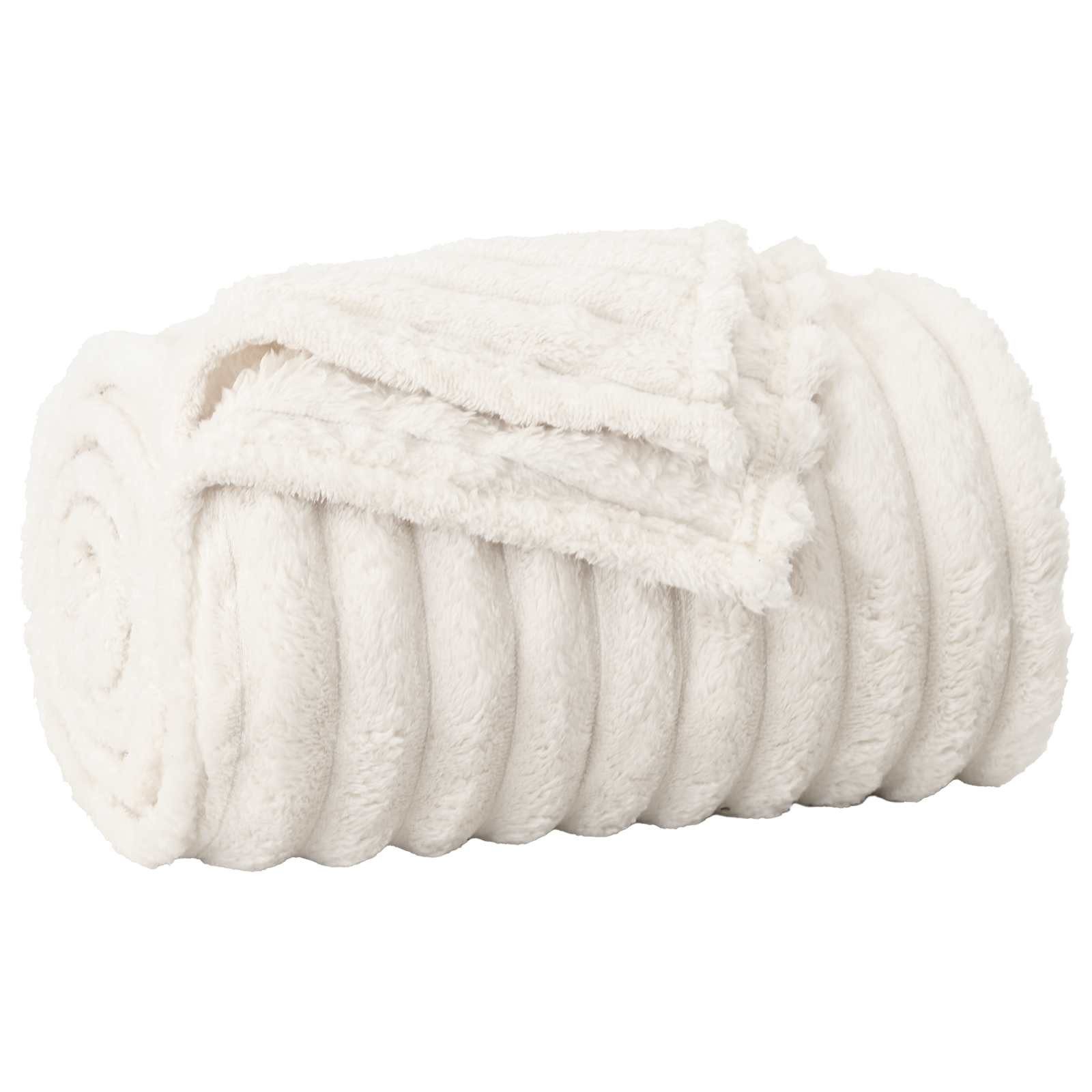 vidaXL Bettüberwurf Überwurfdecke Creme 240 x 220 cm Fleece