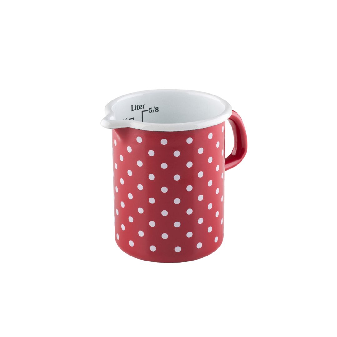 Riess Messbecher Pünktchen Rot Küchenmaß 0,5 l, Emaille