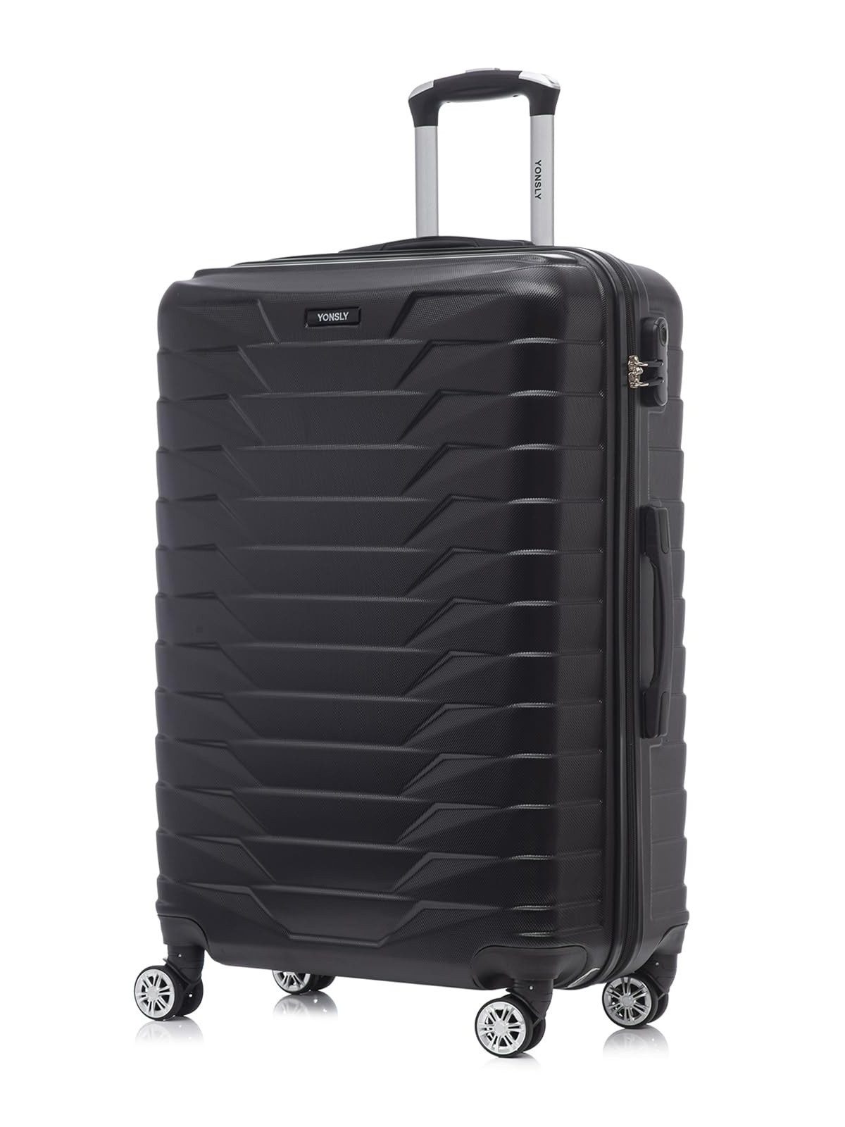 YONSLY Kofferset Reisekoffer Trolley Rollkoffer Hartschale in Größen S/M/L/XL, 4 Rollen, (Einzelkoffer, 1 tlg., Größe wählbar: S, M, L oder XL), aus ABS mit Zahlenschloss, 360°-Rollen und weichem Gummigriff
