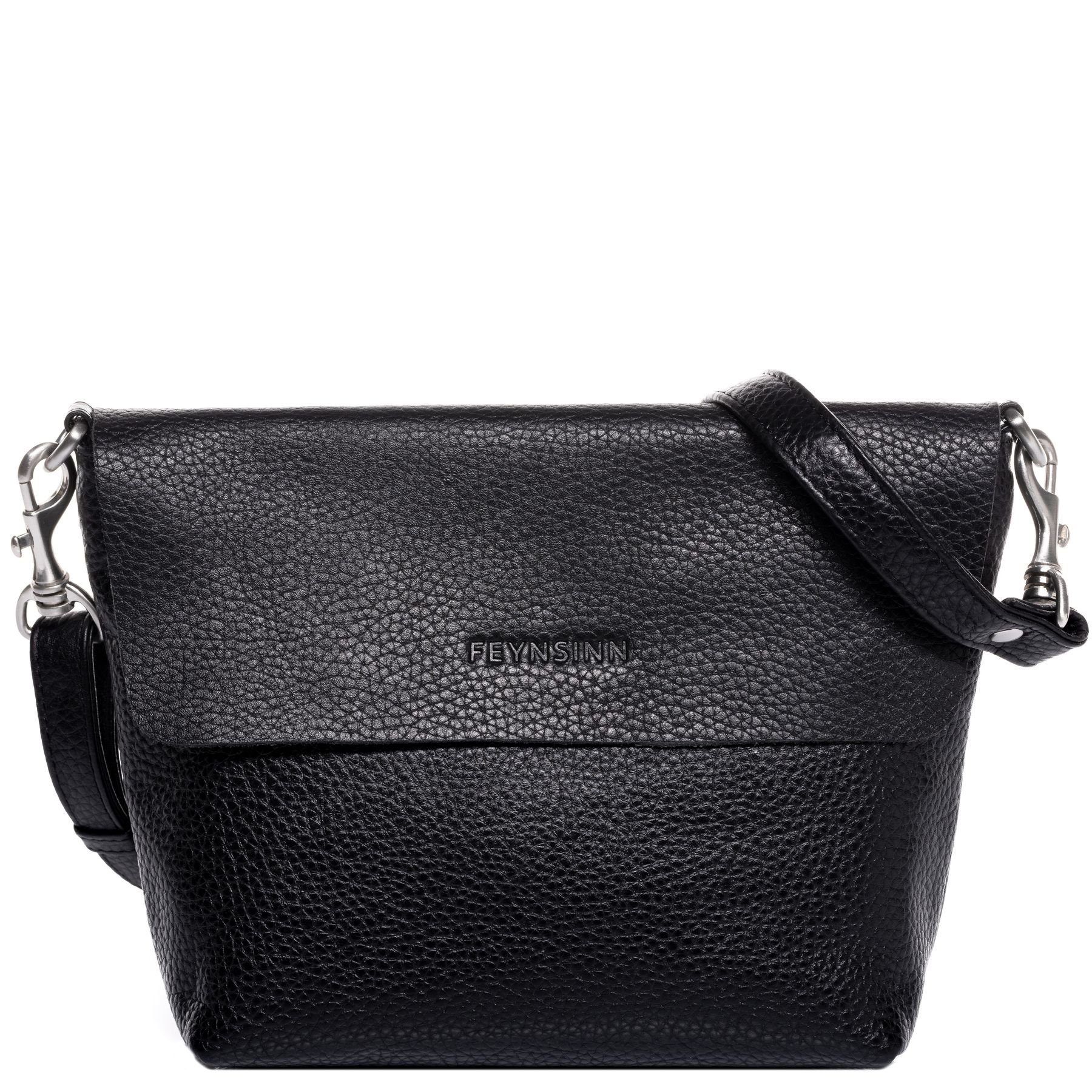 FEYNSINN Umhängetasche echt Leder Umhängetasche groß schwarz LIVA, Schultertasche Echtleder Damen, Crossbody Bag klein schwarz