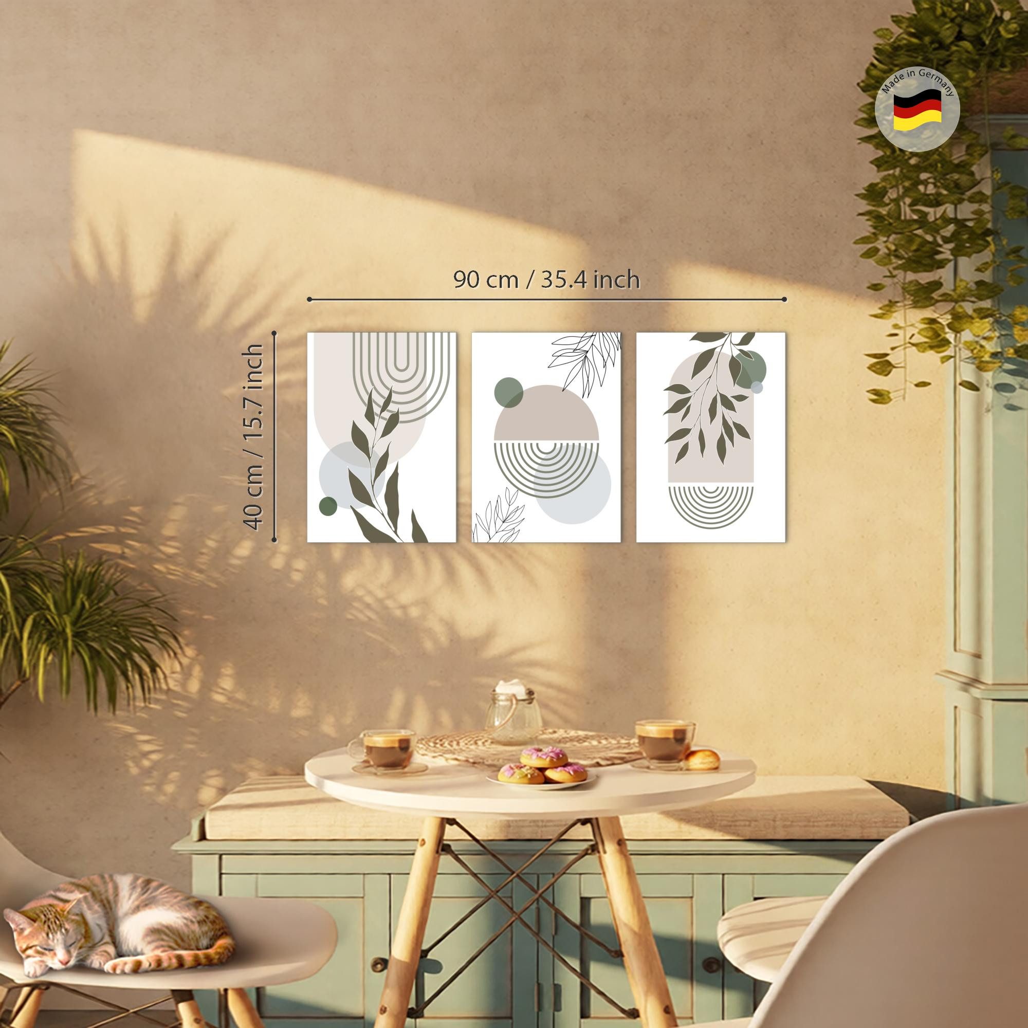 Novart Wandbild Wandbilder Wohnzimmer Abstrakt Figuren Bilder Deko, Grau