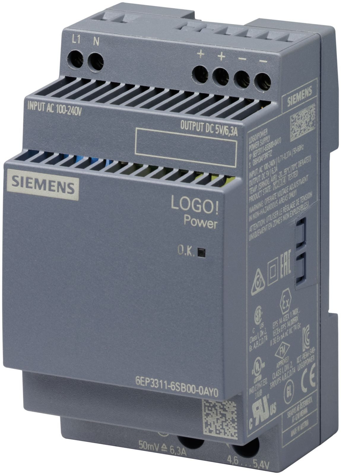 SIEMENS 6EP3311-6SB00-0AY0, Indoor, Mehrfarben, Österreich, 230 g, 67 mm, 73 m Netzteil