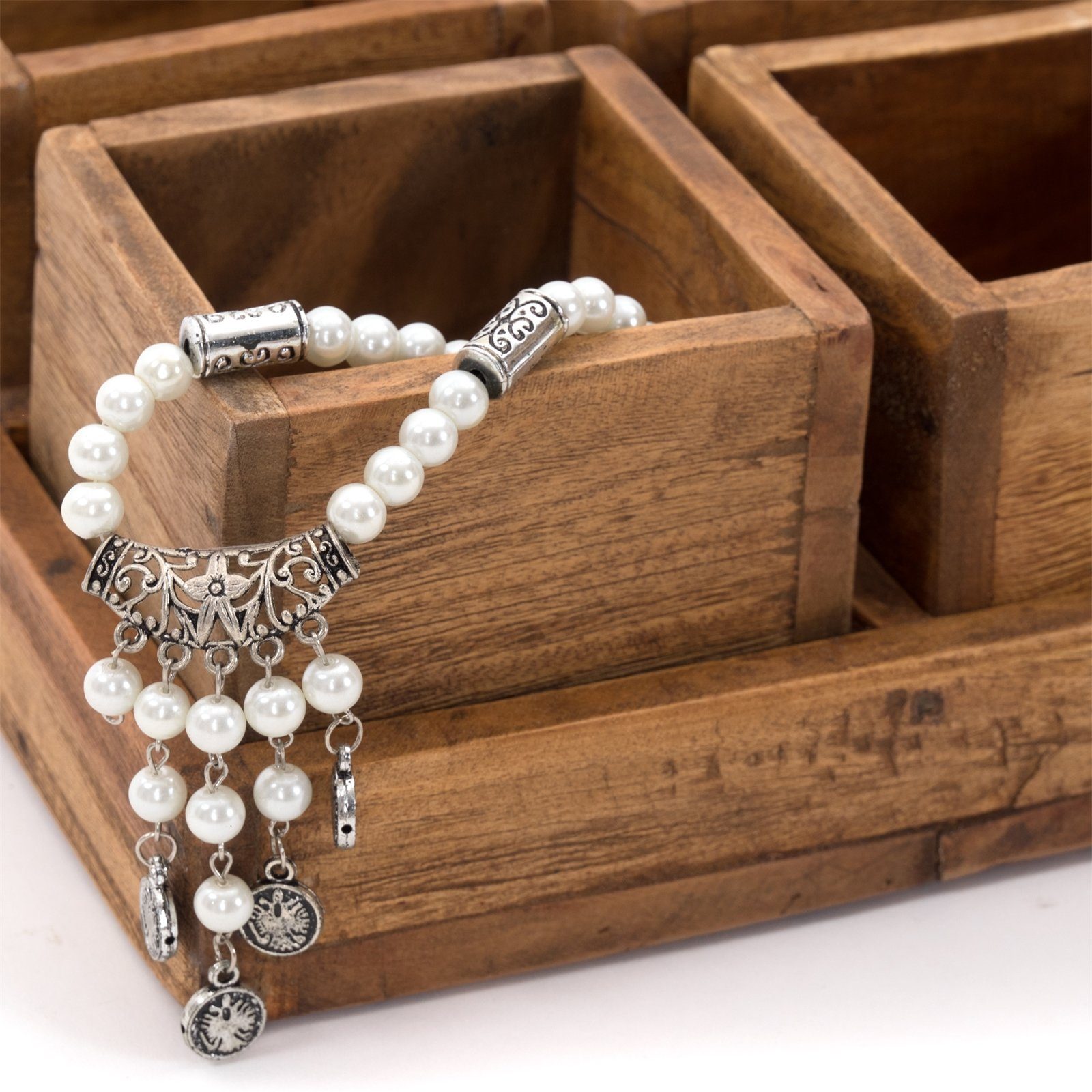 DESIGN DELIGHTS Truhe HOLZ AUFBEWAHRUNGSKISTEN "CUBO", 24x9 cm (BxH), Altholz massiv, Kist