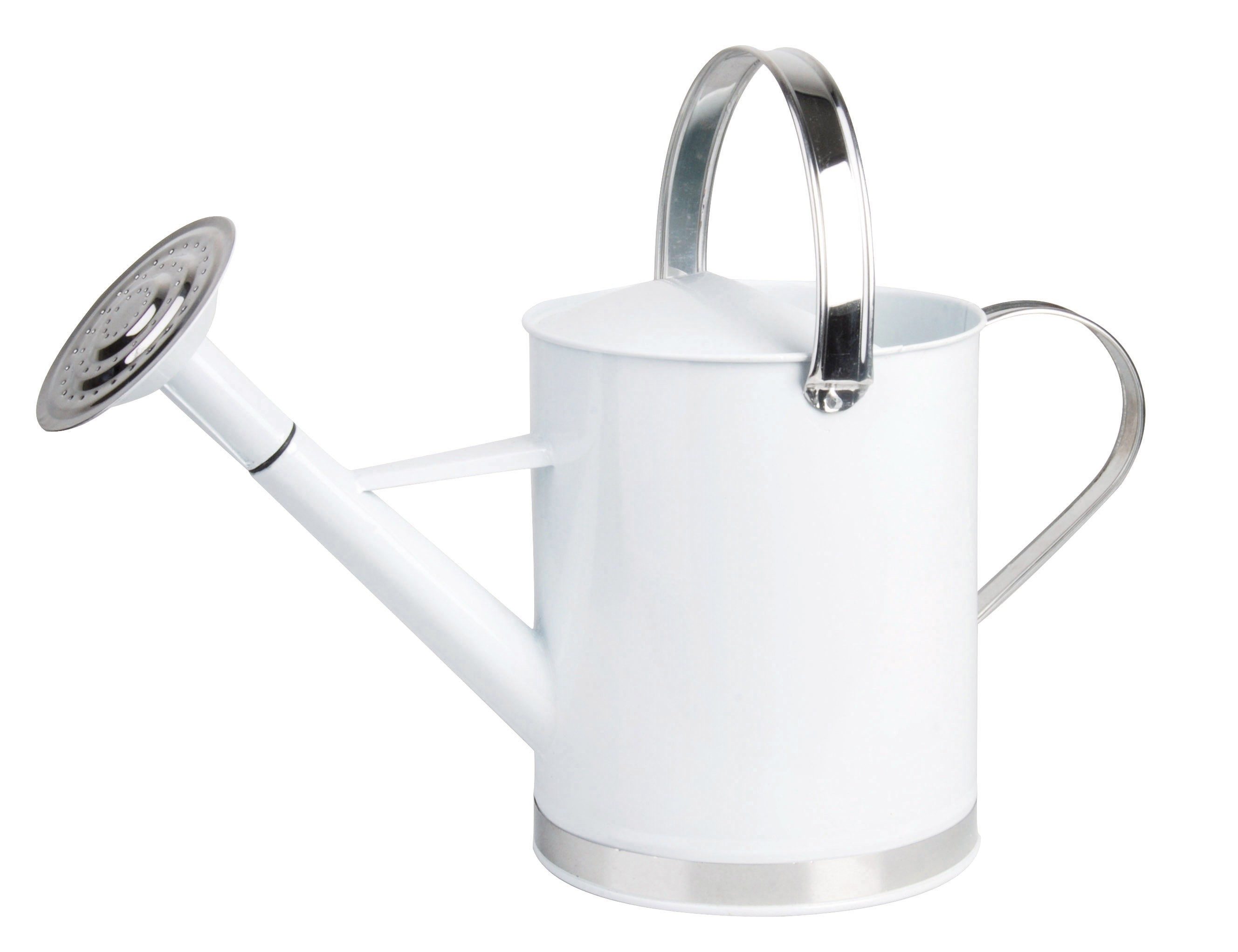 esschert design Gießkanne Gießkanne 5 Liter Landhaus Kanne Stil weiß silber aus Zink Metall
