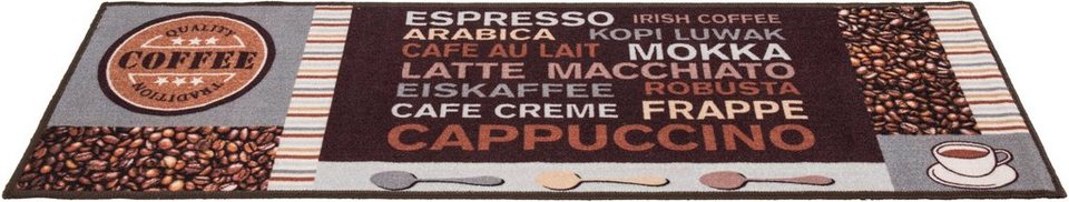 Küchenläufer Cafe Creme, Andiamo, rechteckig, Höhe: 4 mm, Motiv Kaffee, mit  Schriftzug, Größe 50x150 cm, Küche