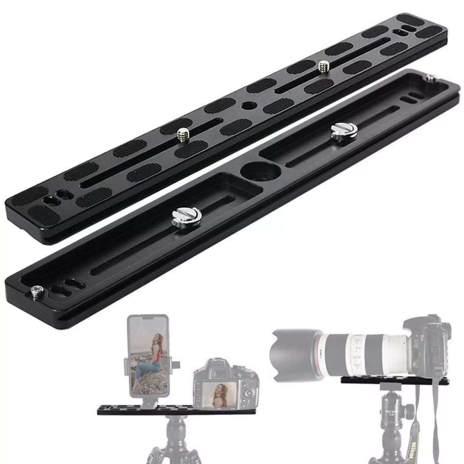 BEXIN 300mm Schnellwechselplatte Adapter Stativ für DSLR-Kameraköpfe Kamerastativ