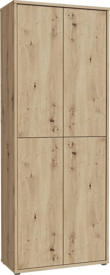 FORTE Schuhschrank Alice Springs, Schuhschrank, Höhe 191,9 cm, 4 Türen, viel Platz (B/H/T 74,5/191,9/34,9 cm) Stauraumschrank, Mehrzweckschrank, Breite 74,5 cm, mit 8 Böden