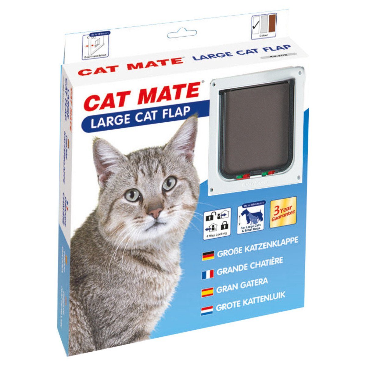 CAT MATE Katzenklappe Katzentür Large 221 W weiß