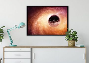 Pixxprint Leinwandbild Loch mit Farbkontrasten, Wanddekoration (1 St), Leinwandbild fertig bespannt, in einem Schattenfugen-Bilderrahmen gefasst, inkl. Zackenaufhänger