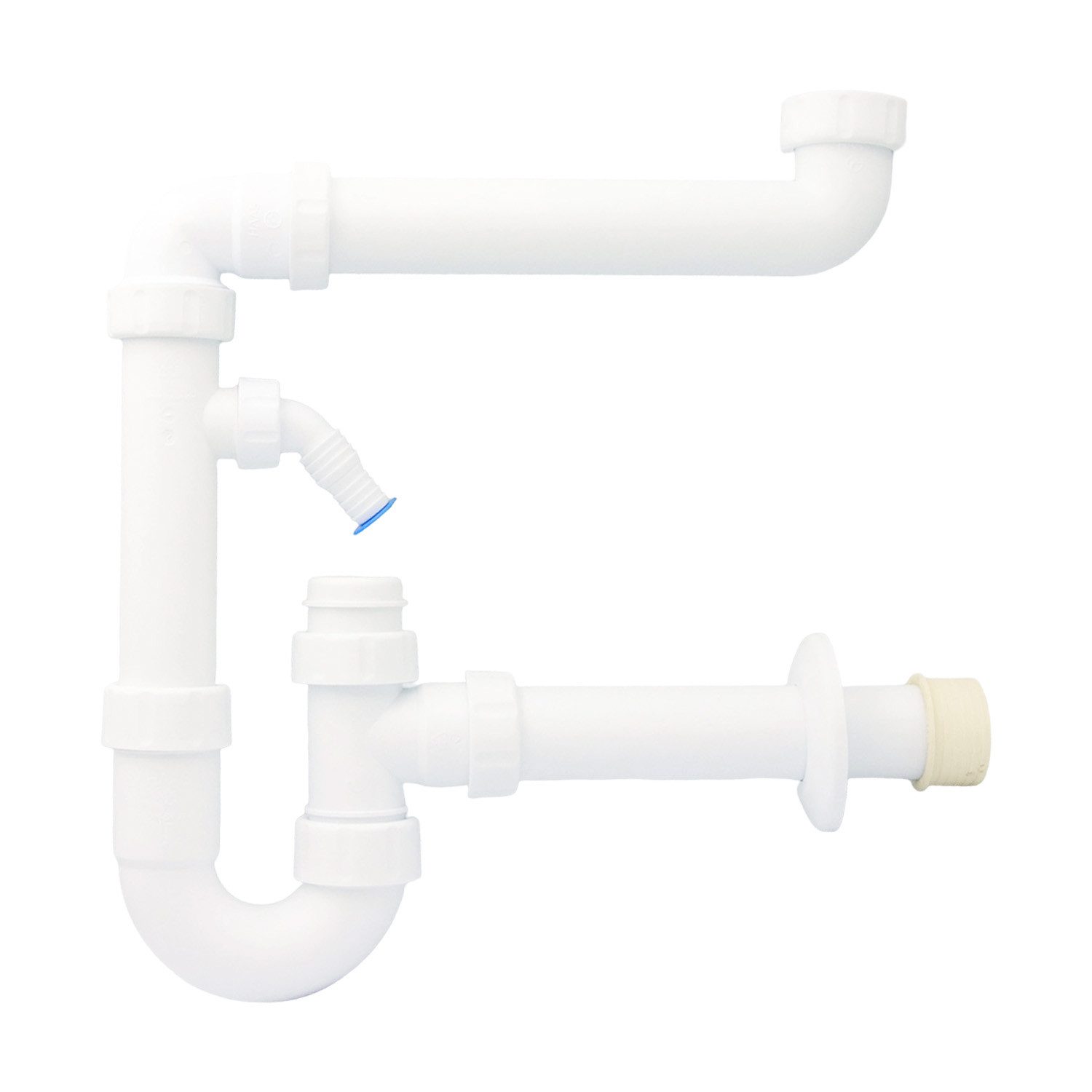 Siphon Siphon 1 1/2 Zoll mit Geräteanschluss und Reinigungsöffnung
