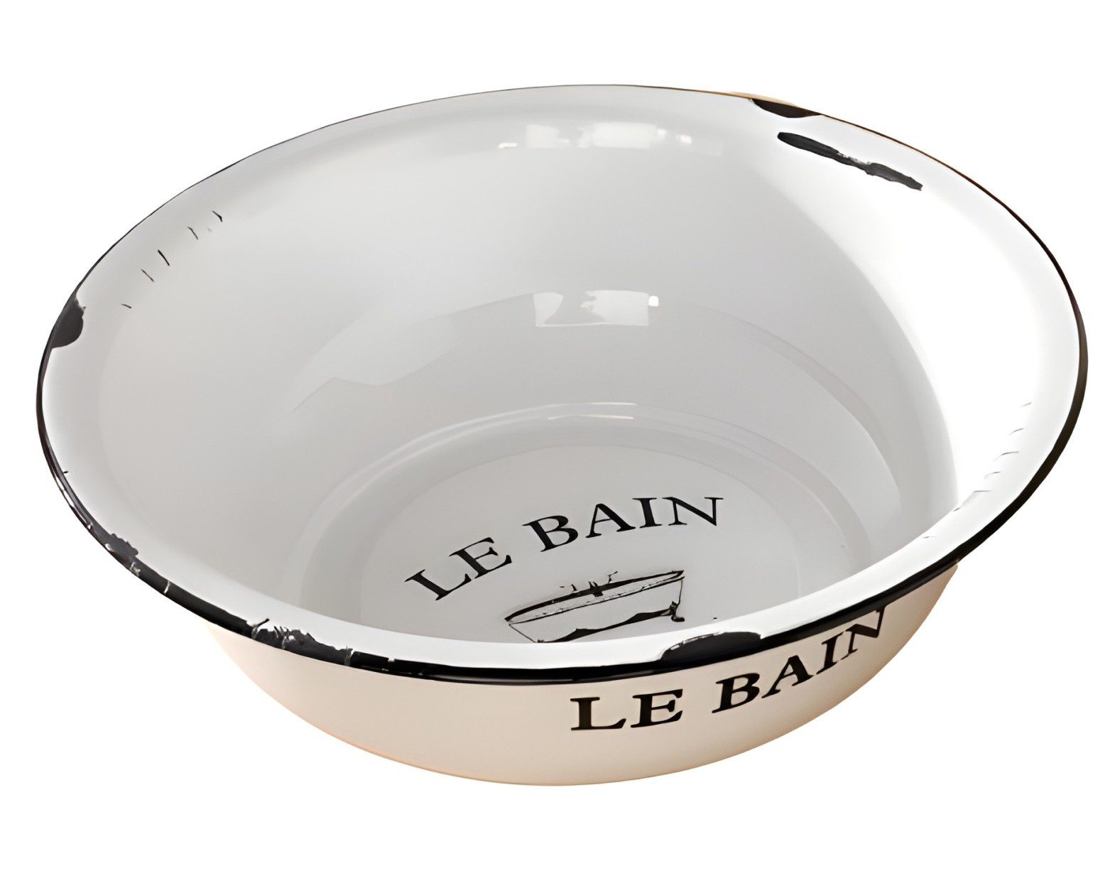 Dekoleidenschaft Waschschüssel "Le Bain" aus Metall, Ø 34 cm, creme-weiß, S günstig online kaufen