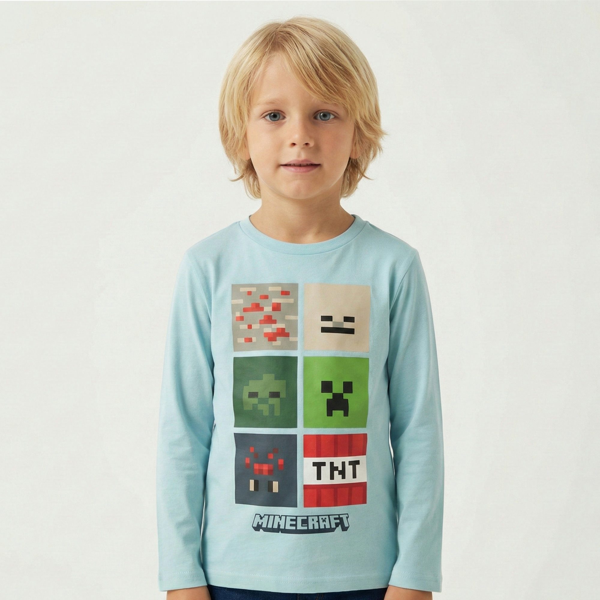 Minecraft Langarmshirt Minecraft Creeper Zombie Kinder Jungen langarm Shirt Gr. 116 bis 152 – Bild 2 von 5