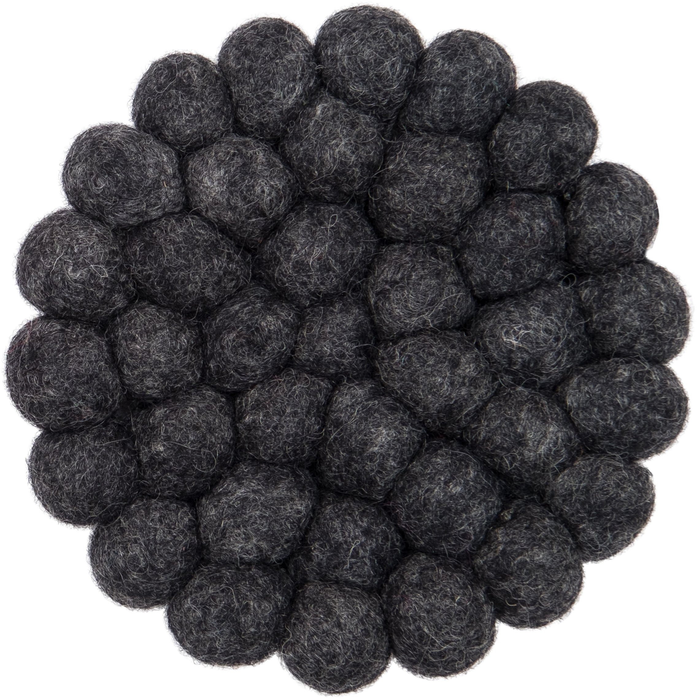 myfelt Wollteppich Muster Hugo Filzkugelteppich rund, rund, 100% reine Schurwolle