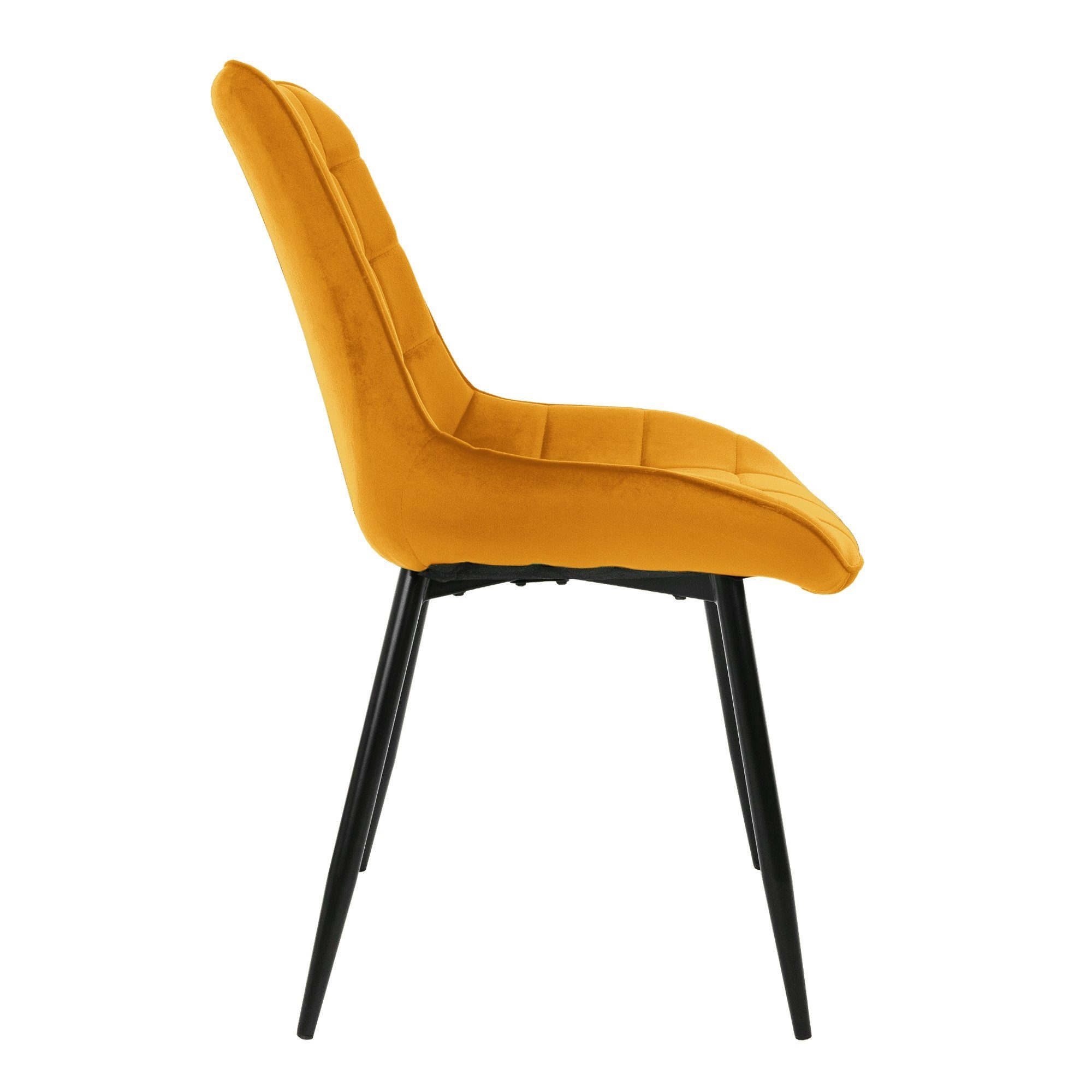 Esszimmerstühle Set mit ML-DESIGN Samtbezug Rückenlehne Ocker 2er Stuhl Set) (2er