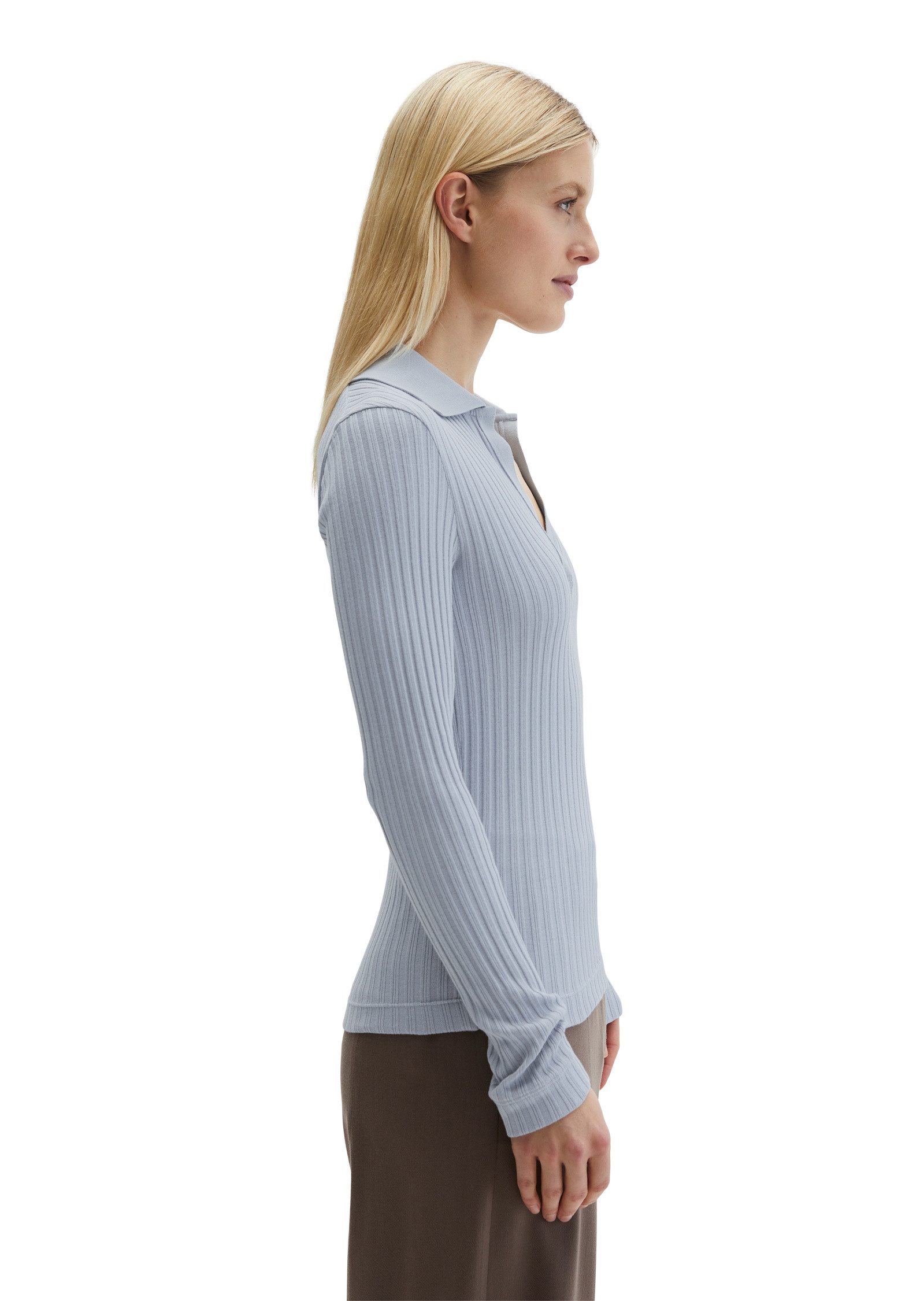 Marc O'Polo Langarm-Poloshirt mit TENCEL™ Modal