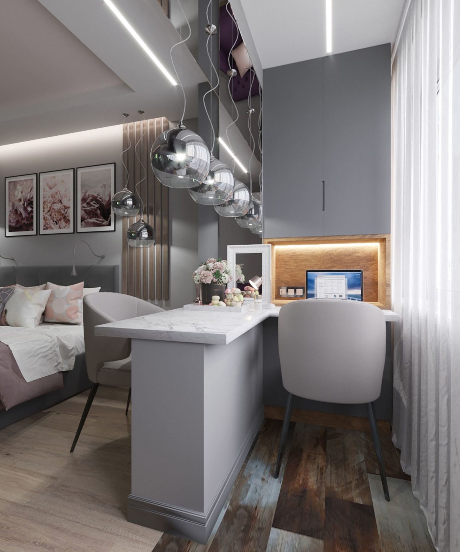 MAYTONI DECORATIVE LIGHTING Pendelleuchte Fermi 5 30x28x30 cm, ohne Leuchtmittel, hochwertige Design Lampe & dekoratives Raumobjekt