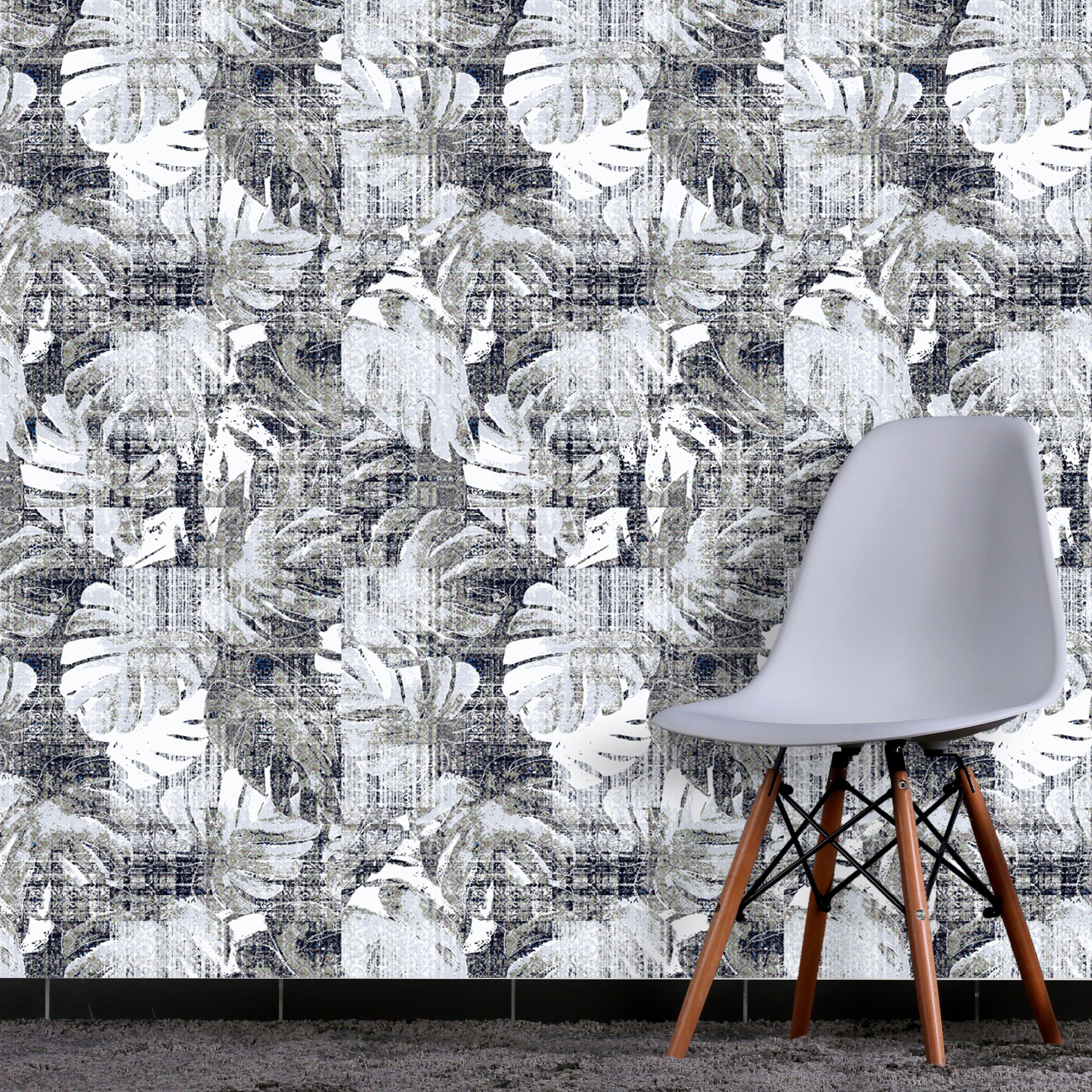 queence Vinyltapete Doddy, glatt, floral, gemustert, Motiv, geblümt, (1 St), 90x250cm, selbstklebend, kinderleichte Anbringung, Sticker