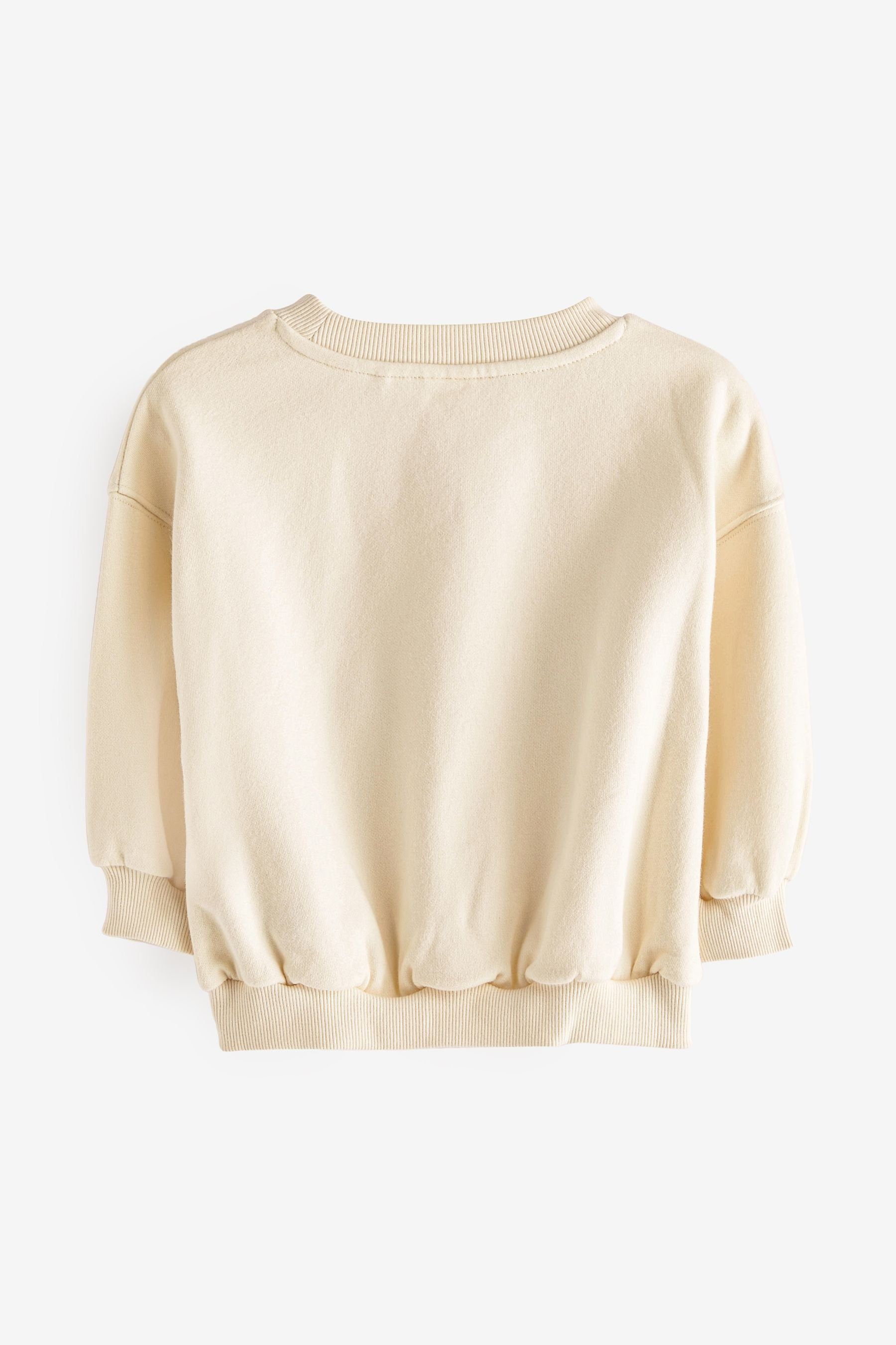 Sequin Next Sweatshirt (1-tlg) Cream Sweatshirt