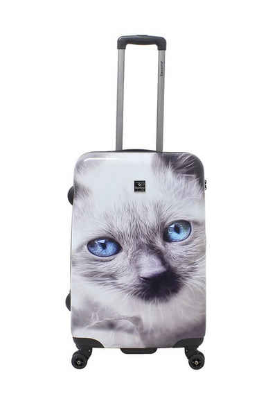 Saxoline® Koffer White Cat, mit praktischen Tragegriffen