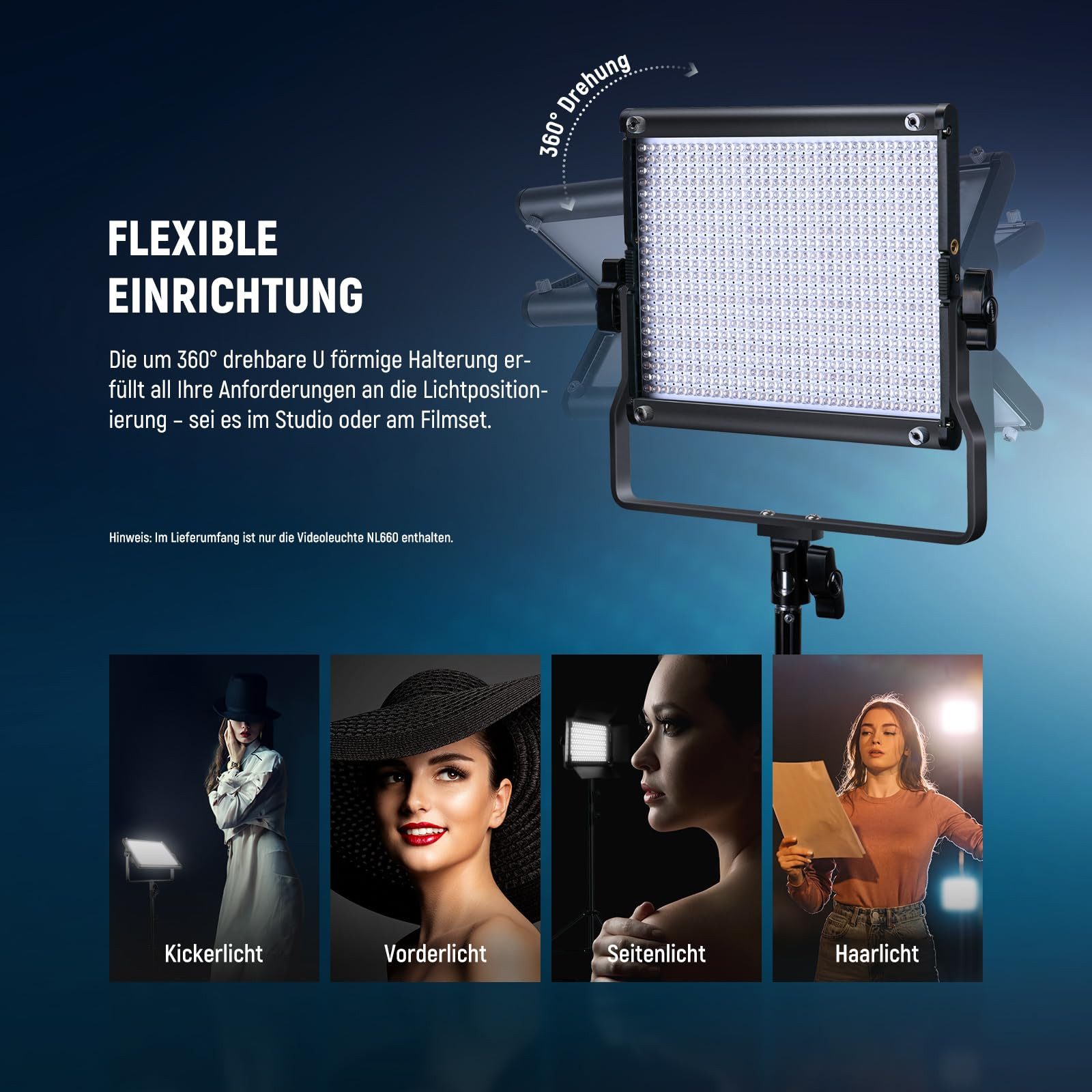 Neewer Videoleuchte NL660 2x 660 LED Panel Set 3200K-5600K CRI96+ mit Stativen, Einstellbar, Dimmbar, Robust, für Studio Fotografie Aufnahme Streaming – Bild 5 von 5