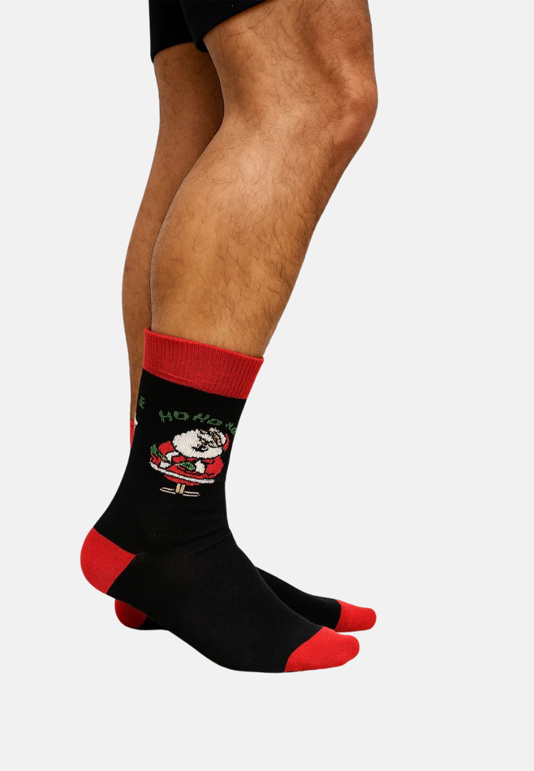 Yuhu Socken Herren Weihnachtssocken 2er Set mit Weihnachtsmotiv aus Baumwolle (2-Paar)