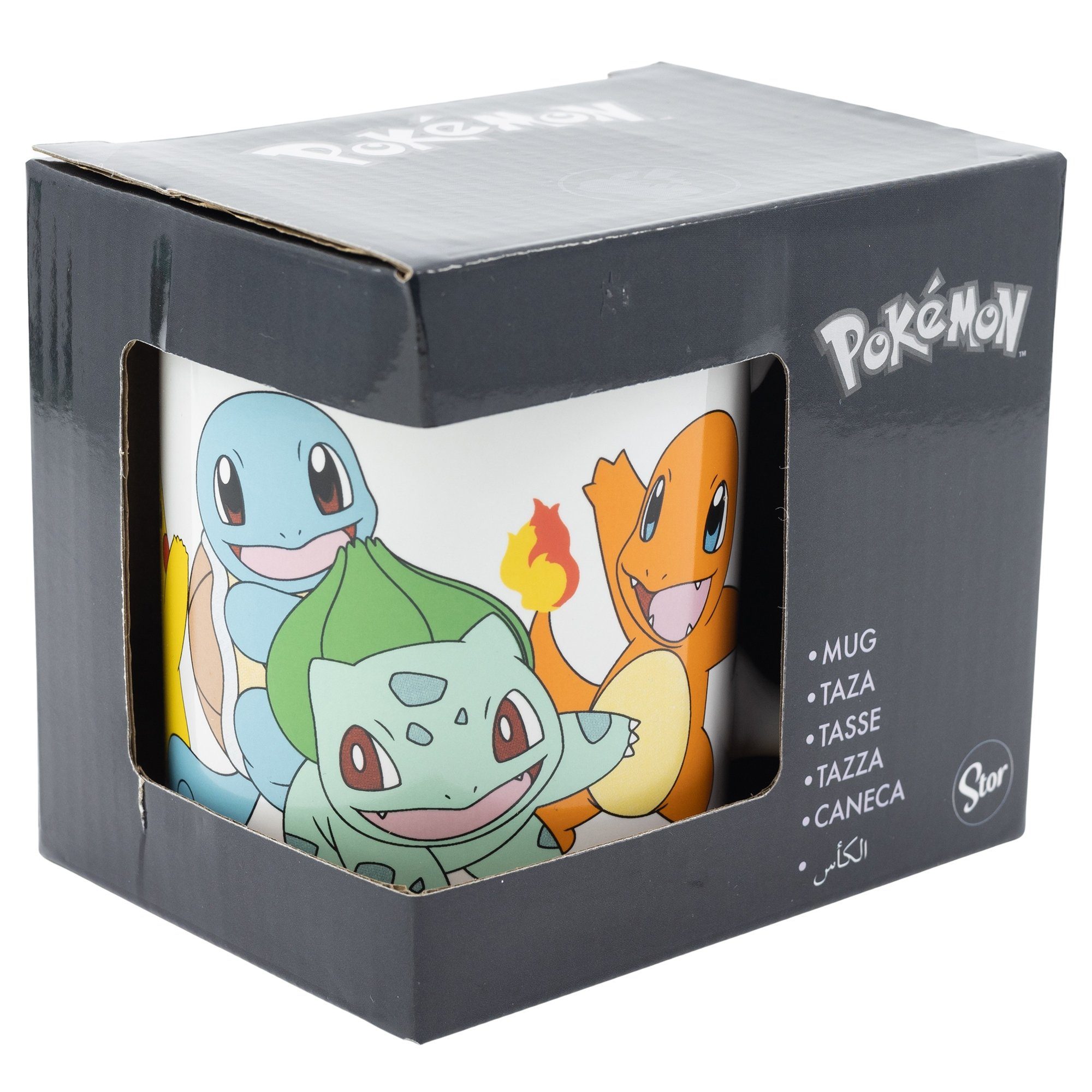 POKÉMON Tasse Pokemon Pikachu Bisasam Shiggy Kaffeetasse Teetasse, Keramik