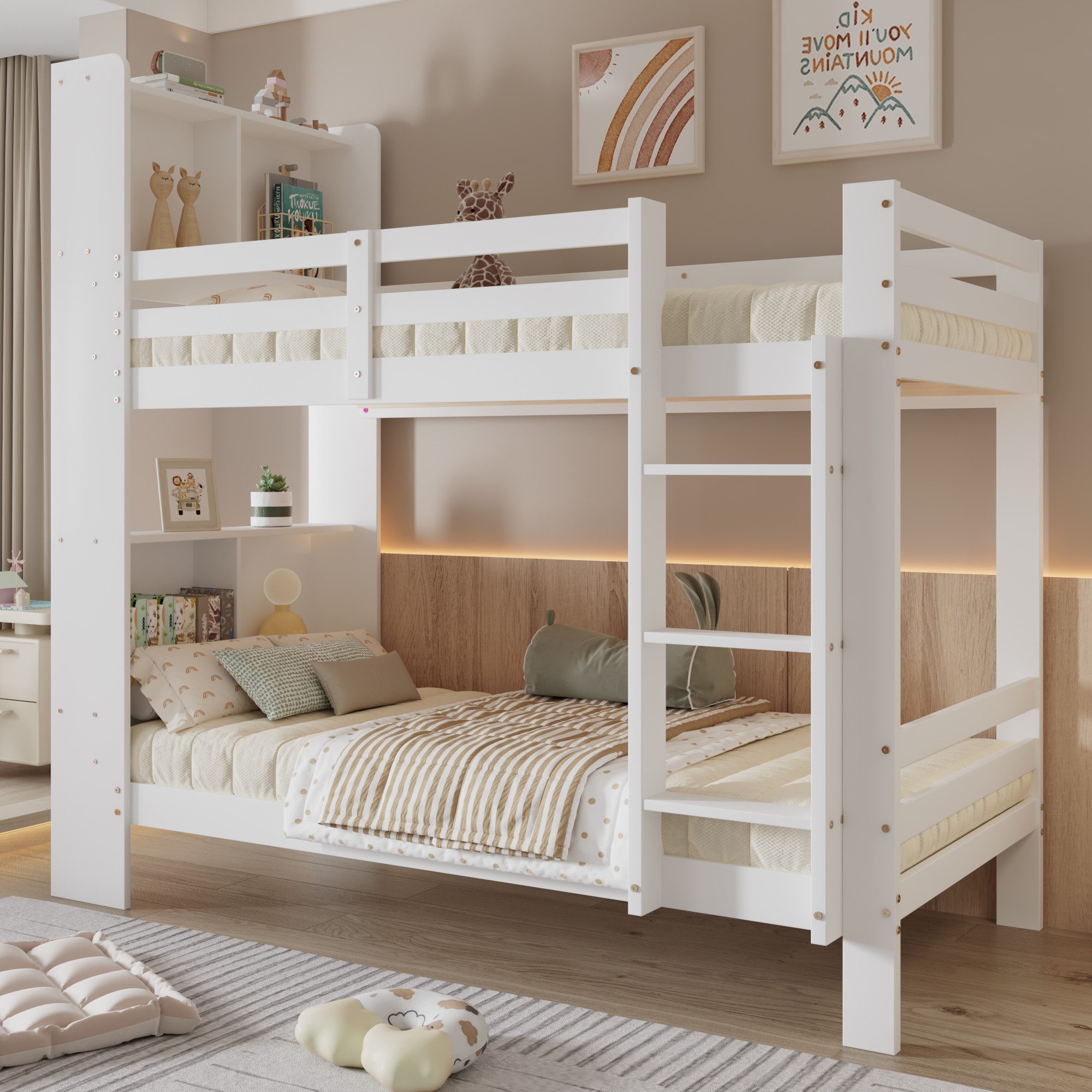 Merax Etagenbett (Jugendbett Stockbett, 1-St), Kieferholz Kinderbett 90x200 günstig online kaufen
