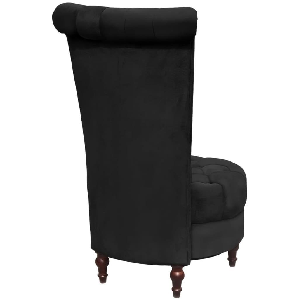 vidaXL Sessel Sessel mit Lehne Schwarz (1-St) hoher Stoff
