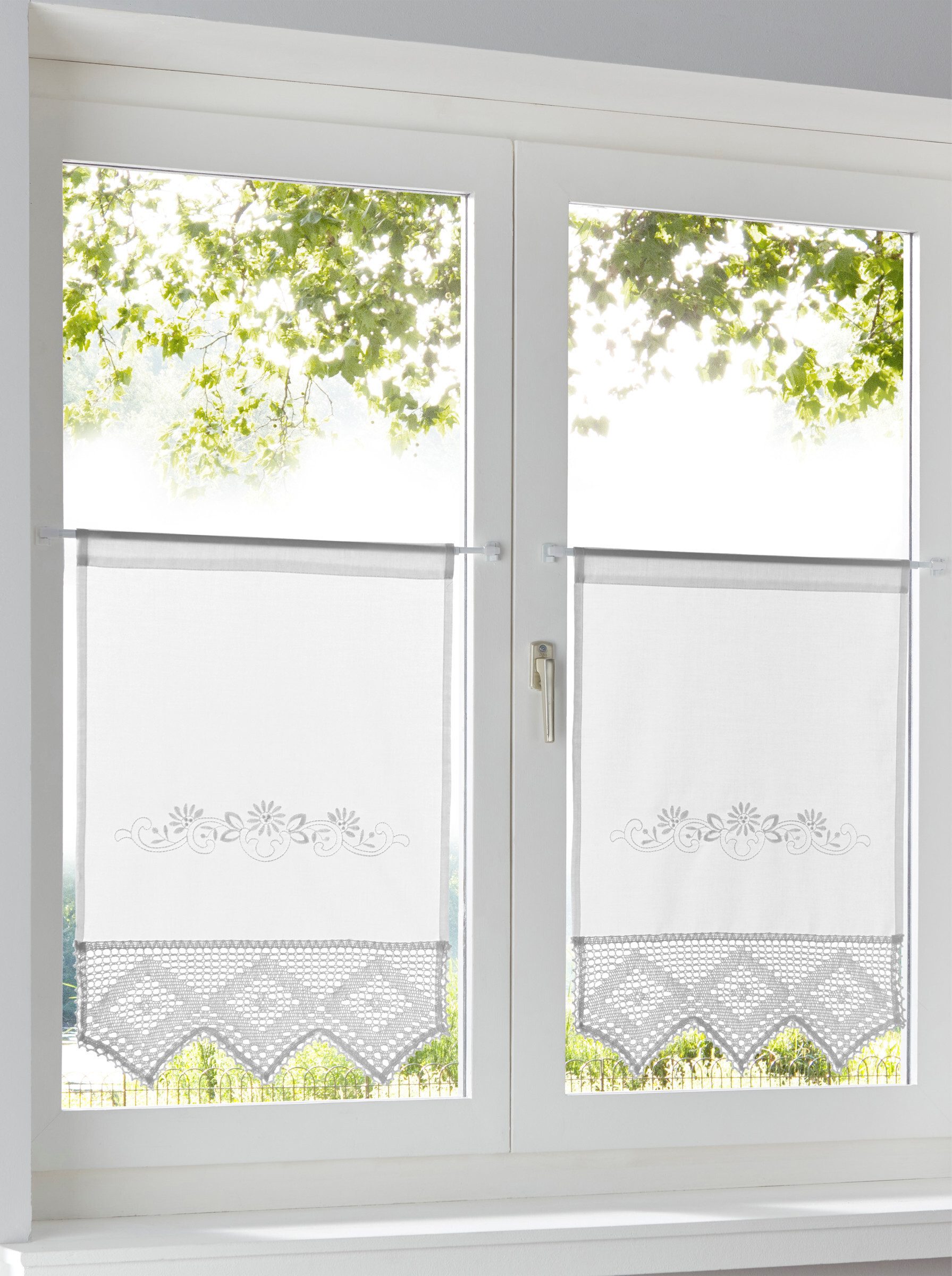 heine Gardine Fensterbehang (1 St), Stangendurchzug, blickdicht, Fensterbehang