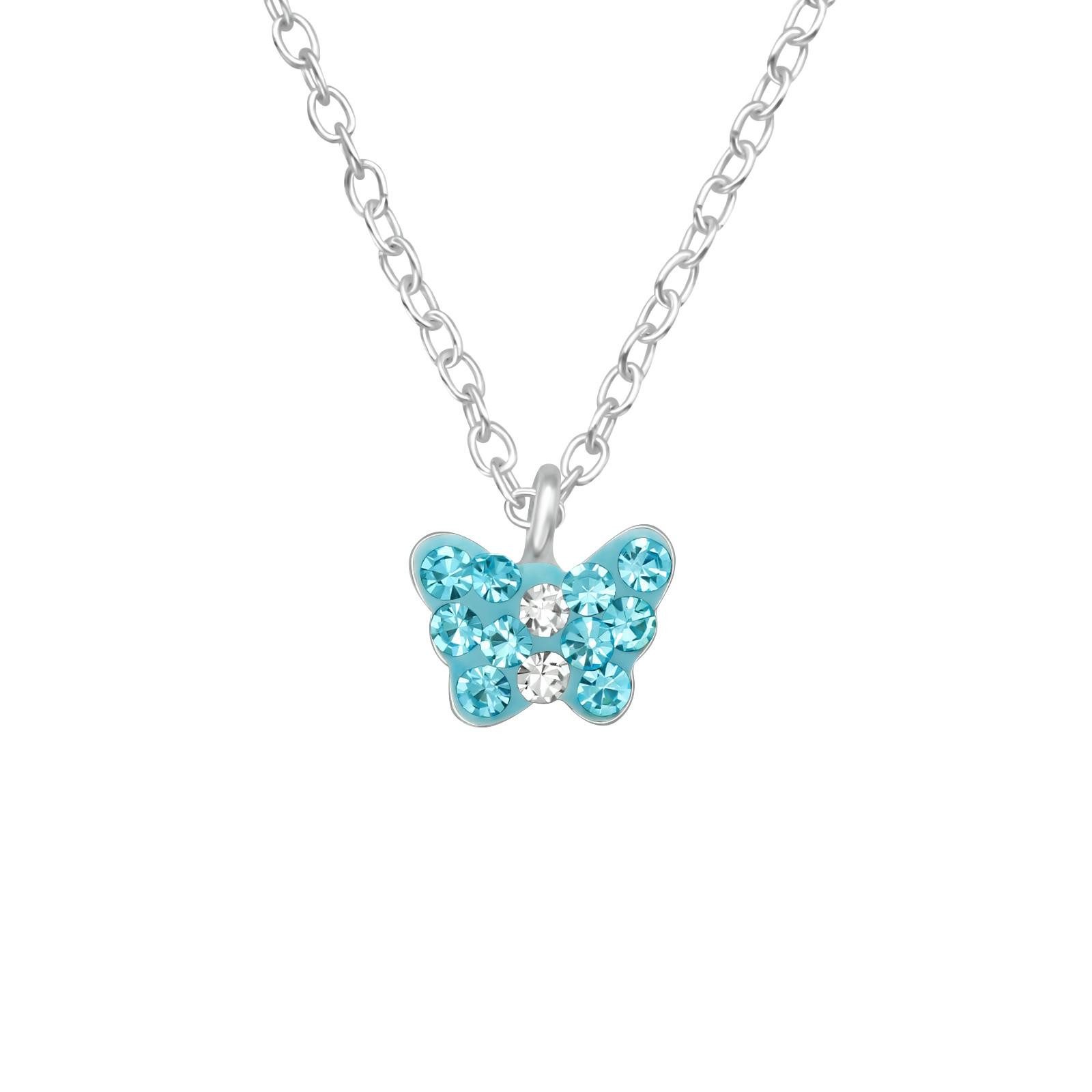 Monkimau Silberkette Schmetterling Kinder Halskette 925 Silber Geschenk, Hypoallergen