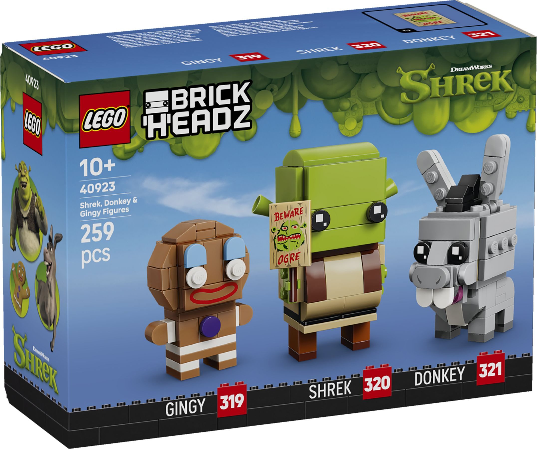 LEGO® BrickHeadz 40923 Die Figuren Shrek, Donkey und Gingy Spielbausteine