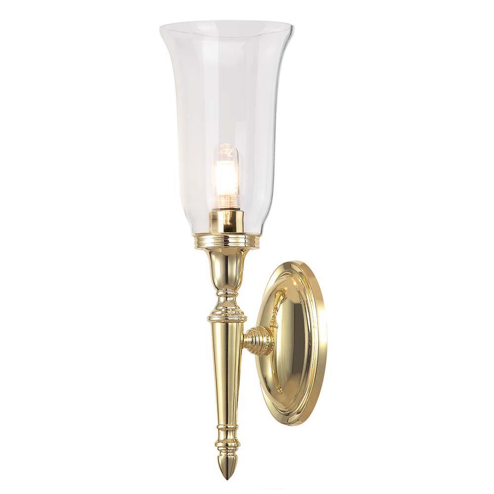 Elstead LIGHTING LED Wandleuchte, Leuchtmittel inklusive, Warmweiß, Wandleuchte Lampe Fackelleuchte LED Badezimmerlampe messing Glas