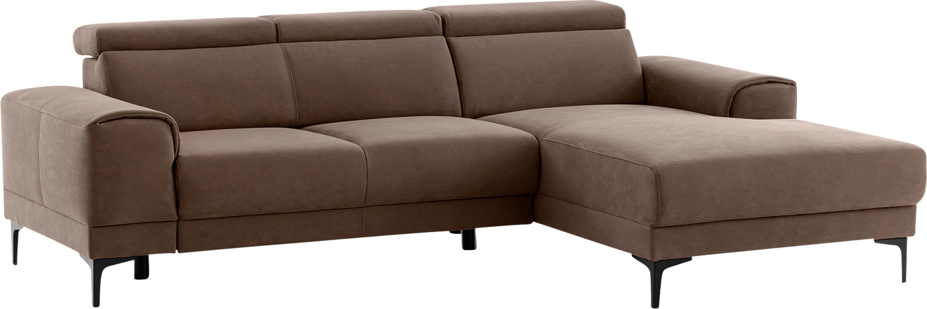 exxpo - sofa fashion Ecksofa Ophelia, 3 Kopfstützen, wahlweise Sitztiefenverstellung, frei im Raum stellbar