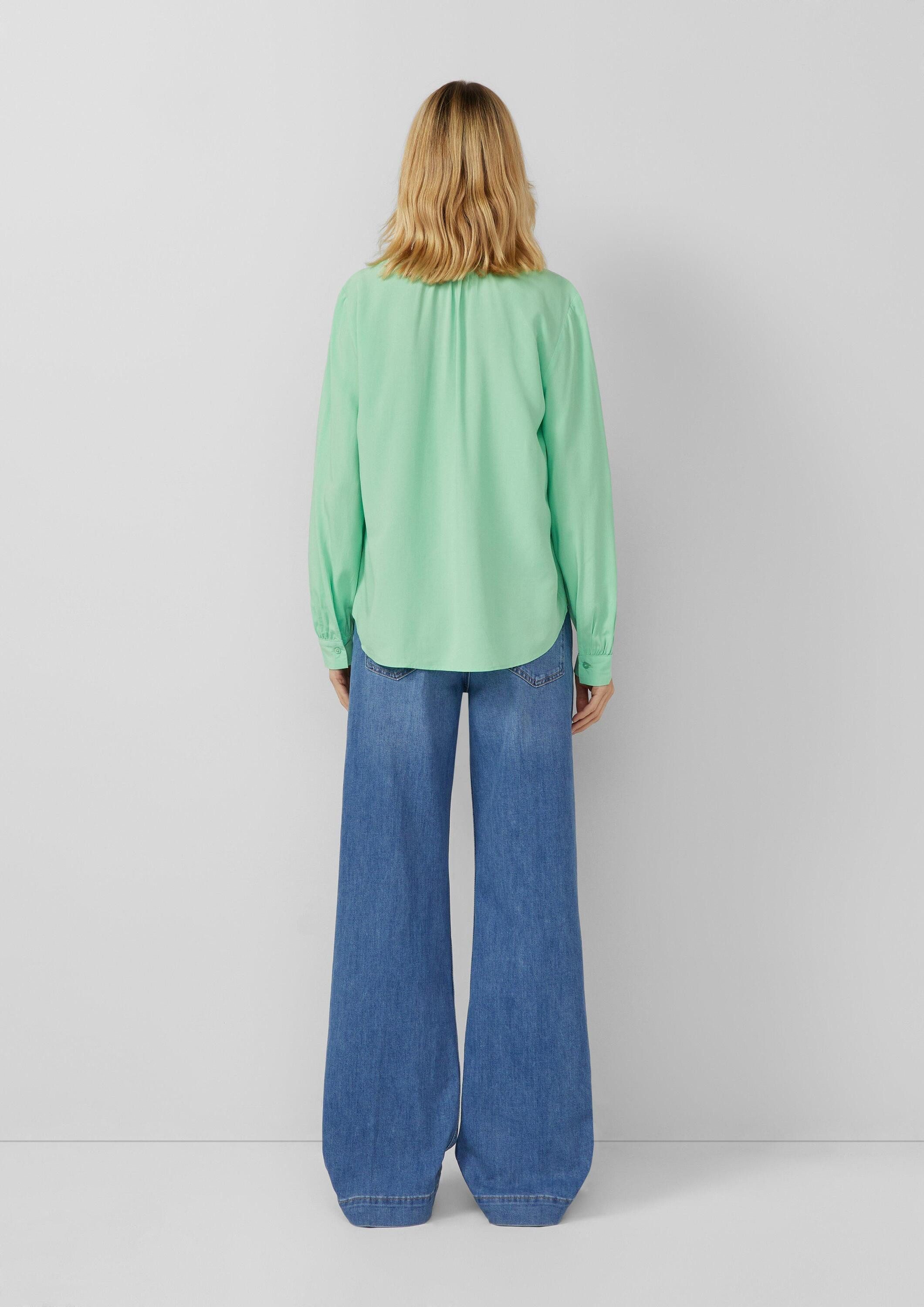 s.Oliver Langarmbluse Bluse Weiche Viskose-Bluse mit Raffung