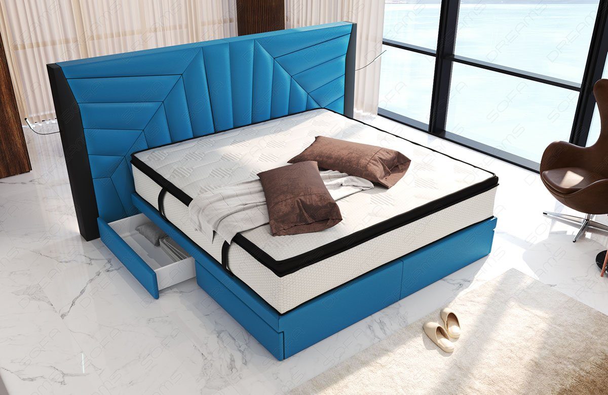 Sofa Dreams Boxspringbett Boxspringbett Monaco Leder, günstig online kaufen