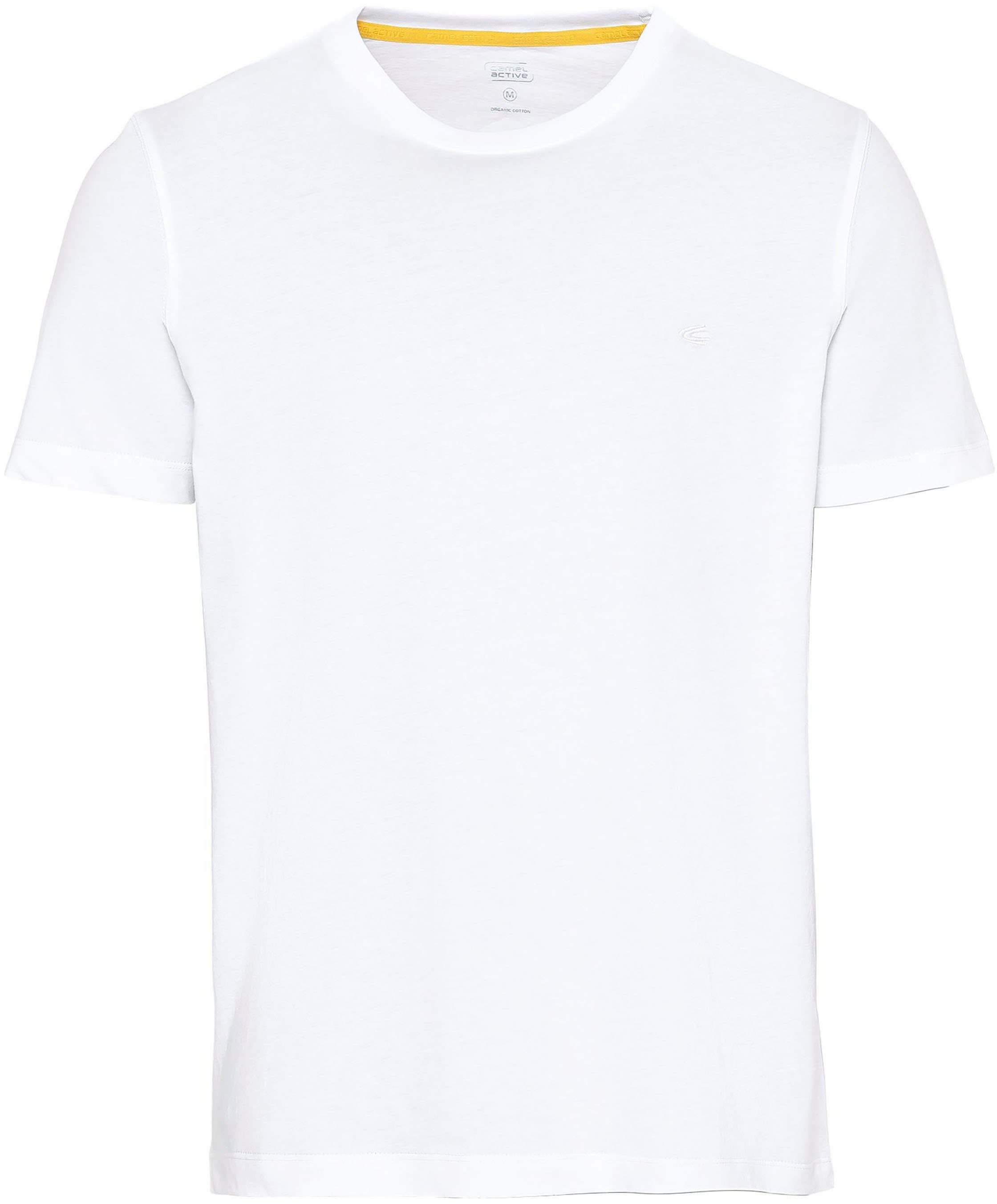 broken T-Shirt white unifarben camel active