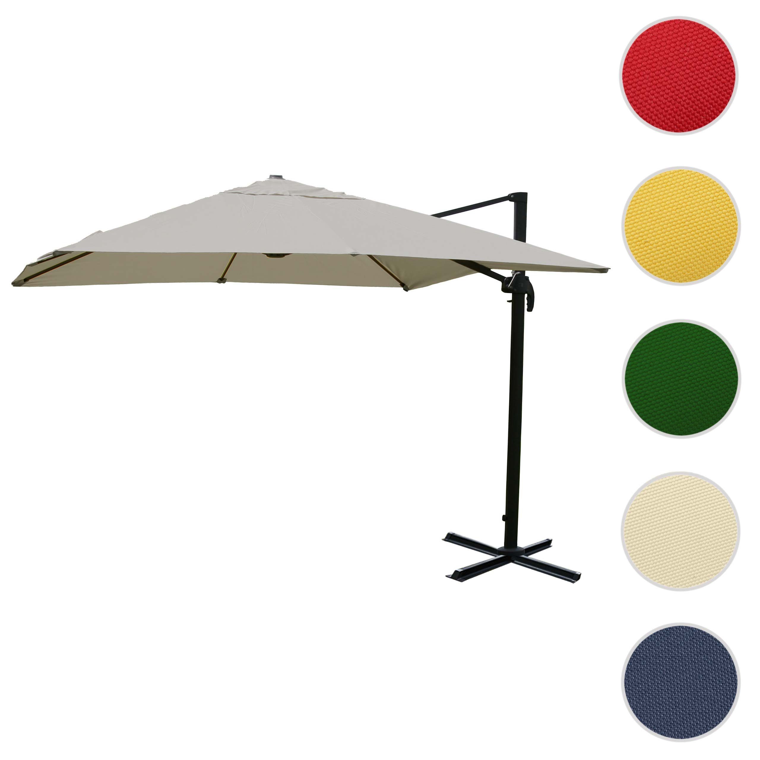 Thumbnail - MCW Ampelschirm MCW-A96-5, LxB: 350x350 cm, 5-facher Höhen-/ Neigungswinkelverstellung, Windwiderstandsklasse 2