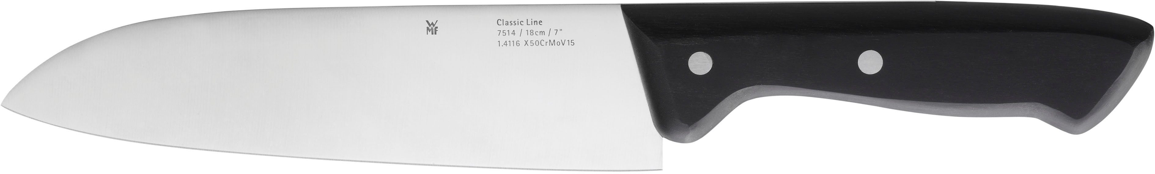 WMF Santokumesser Classic Line, langlebiger Spezialklingenstahl, ergonomische, genietete Griffe