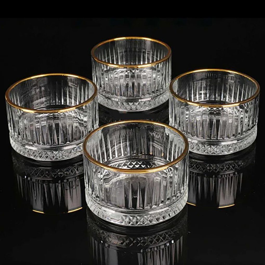 Pasabahce Snackschale Elysia-Gold, Glas, (Packung, 4-tlg), Elysia Golden touch Glasschalen 4-er Set Cups