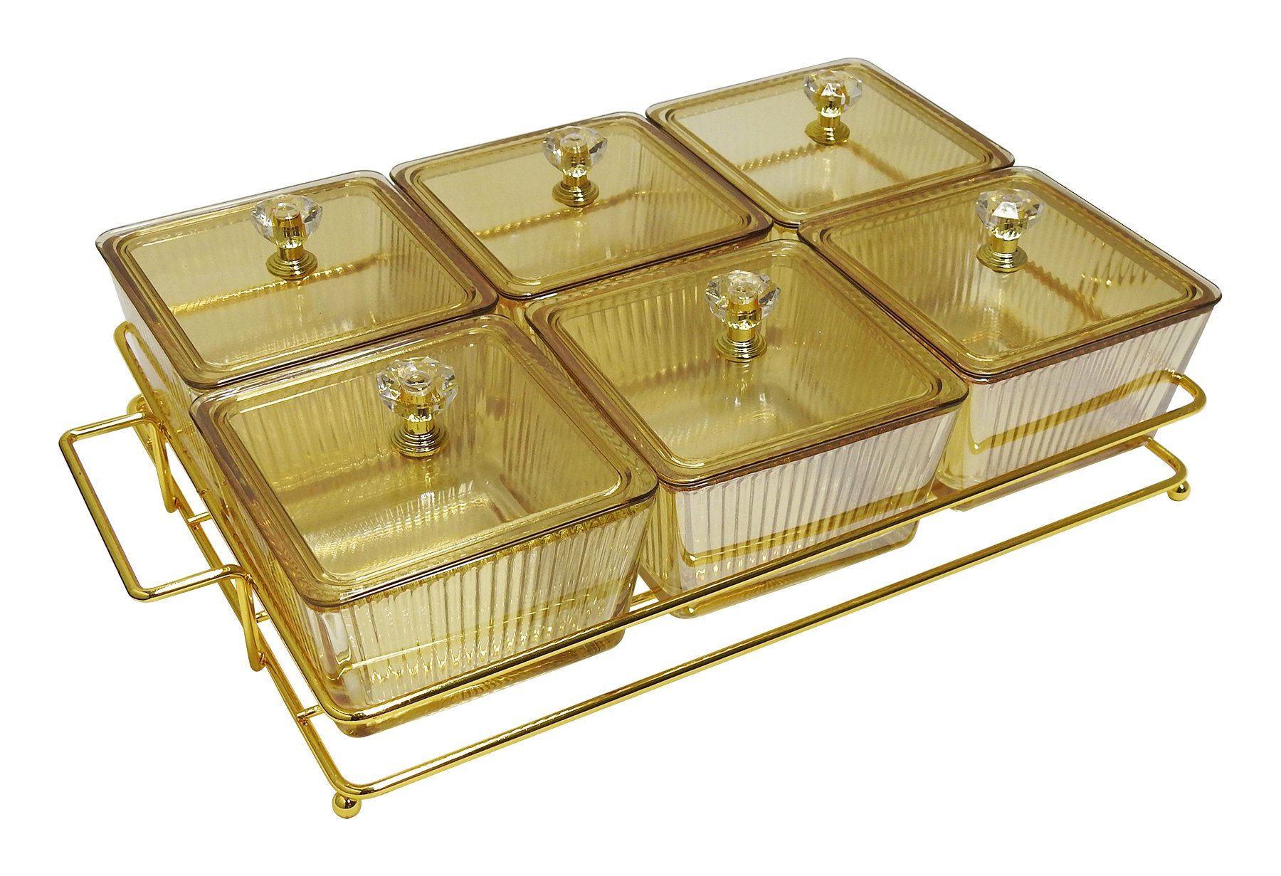 ZELLERFELD Snackschale Knabber Чашиset 6 Fächer mit Deckel und Ständer