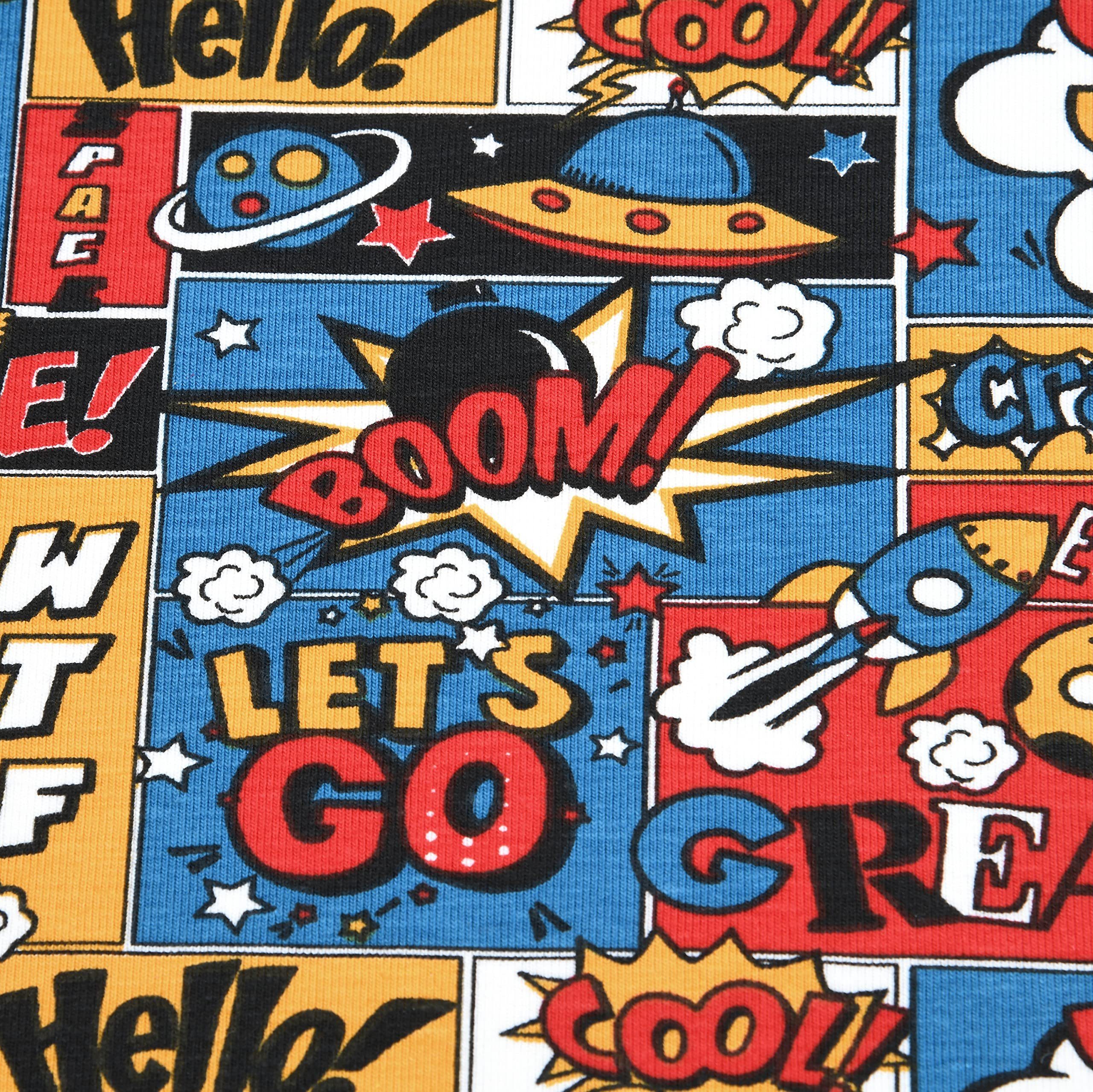 MAGAM-Stoffe Stoff "Yes You Can", Comic Kinder Baumwollstoff ÖKO-TEX Meterware ab 50cm